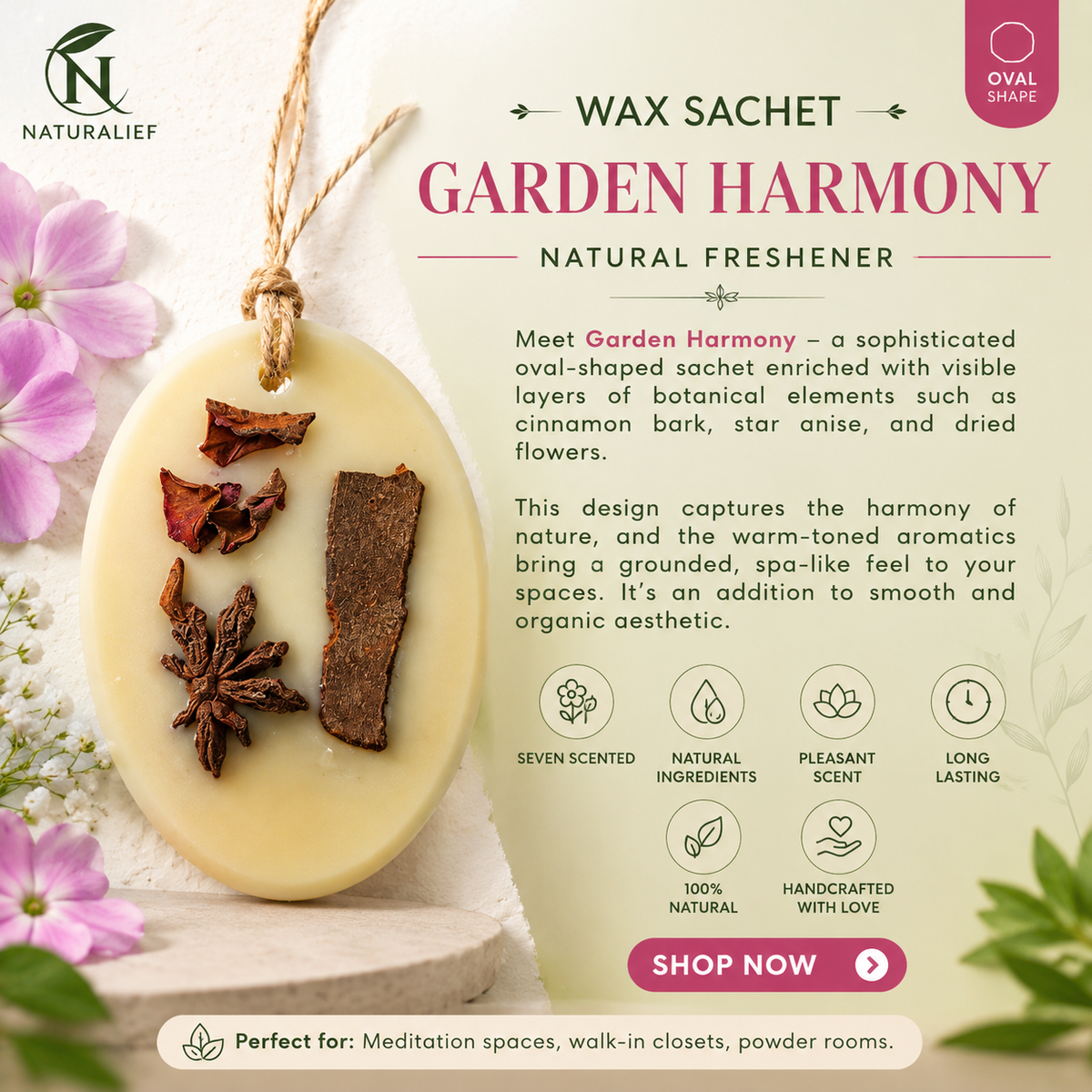 Naturalief Wax Sachet – Seven Scented Botanical Blend | Assorted