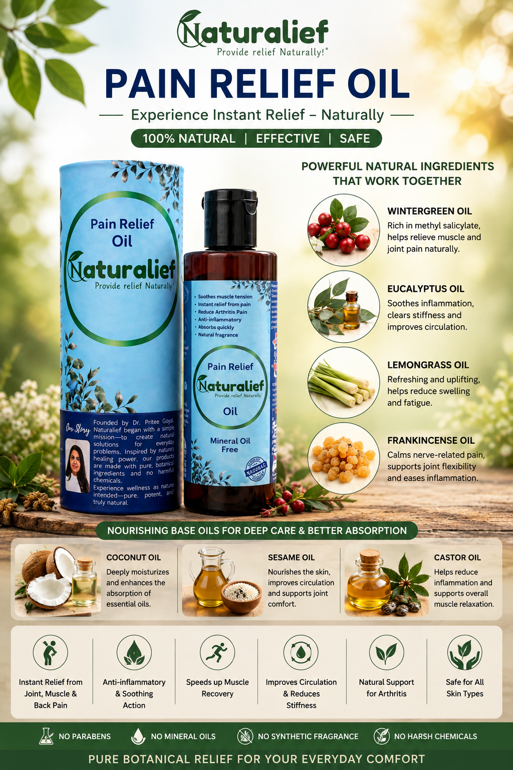 Naturalief Pain Relief Oil – Natural Ingredient-Based Soothing Oil for Comfort & Easy Movement