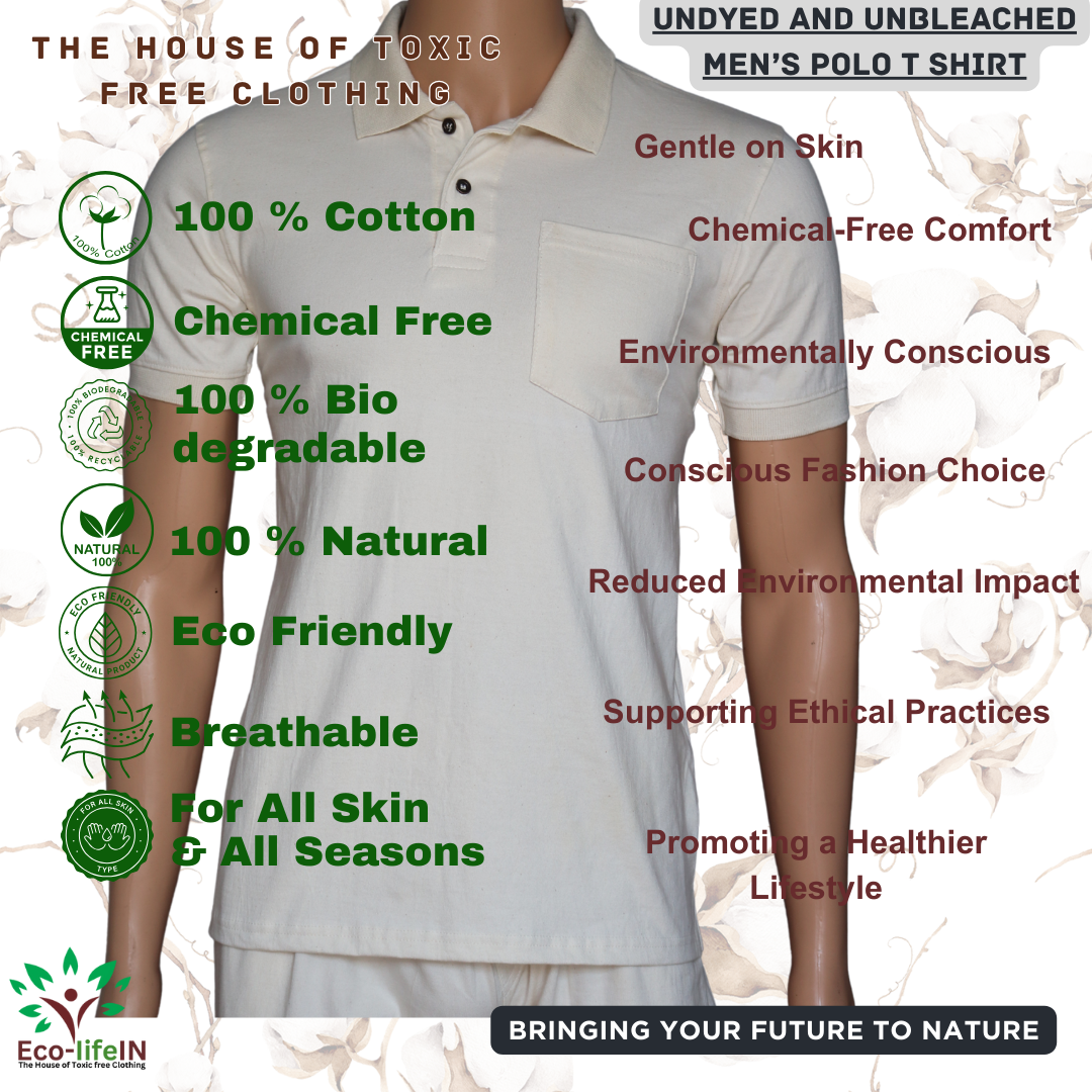 Eco-Life Men's Organic Toxic free Polo T-shirt