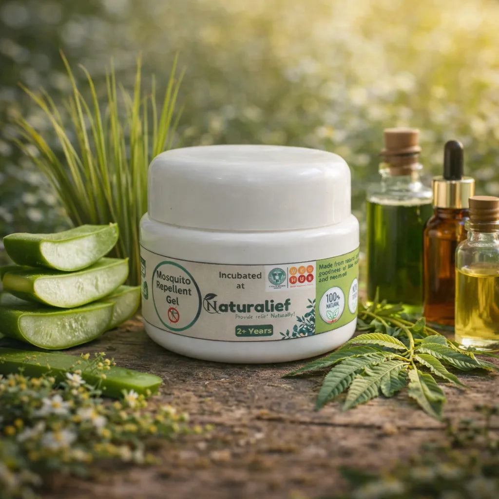 Natural Mosquito Repellent Gel – DEET-Free | Aloe Vera & Essential Oils | Herbal & Skin-Friendly