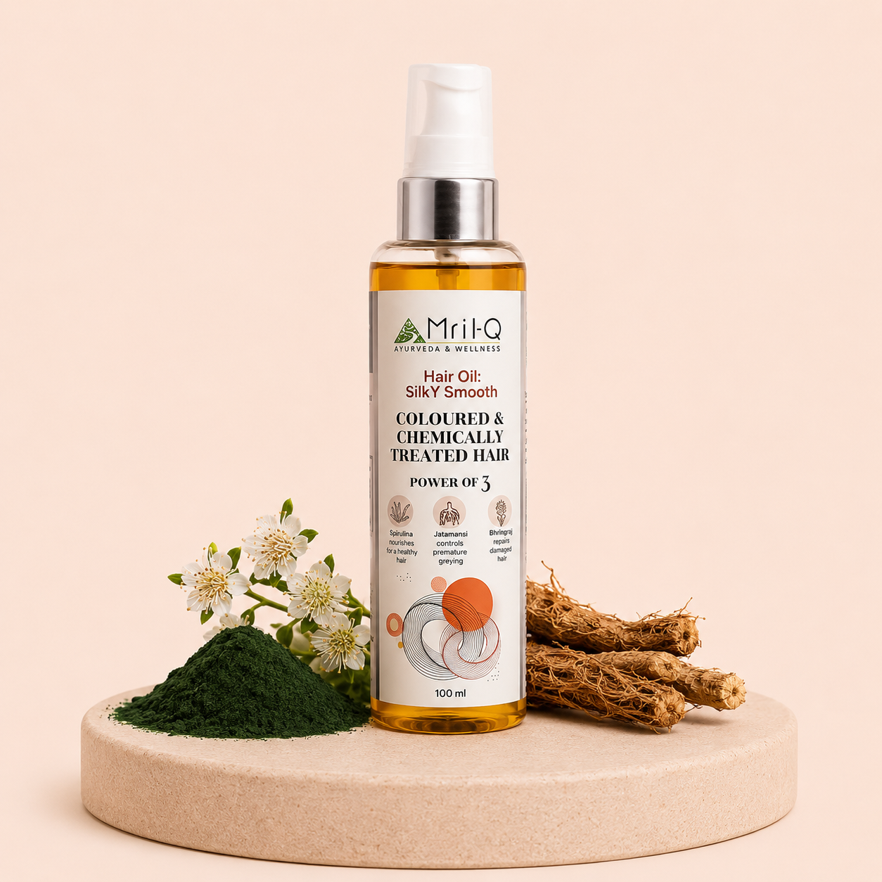 MrilQ Silky Smooth | Hair Oil | Nourishes & Strengthens Hair | Dry frizzy damaged & chemically treated hair