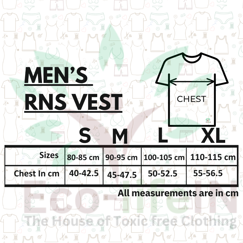 Eco life Men's Toxic free Undyed and Unbleached Pure Cotton RNS Vest - pack of 3