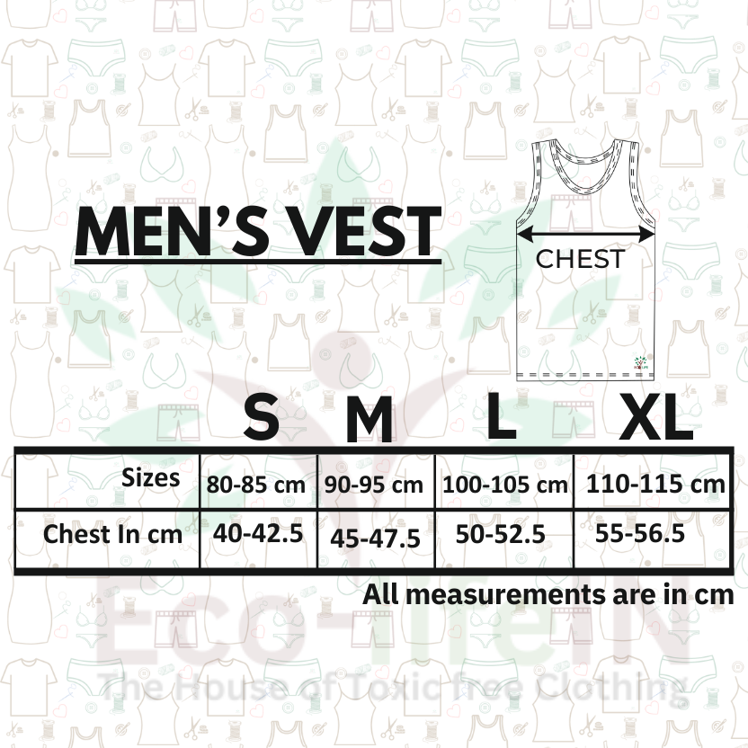 Eco Life Men's Toxic Free pure Cotton Undyed Cream Vest - Pack of 3