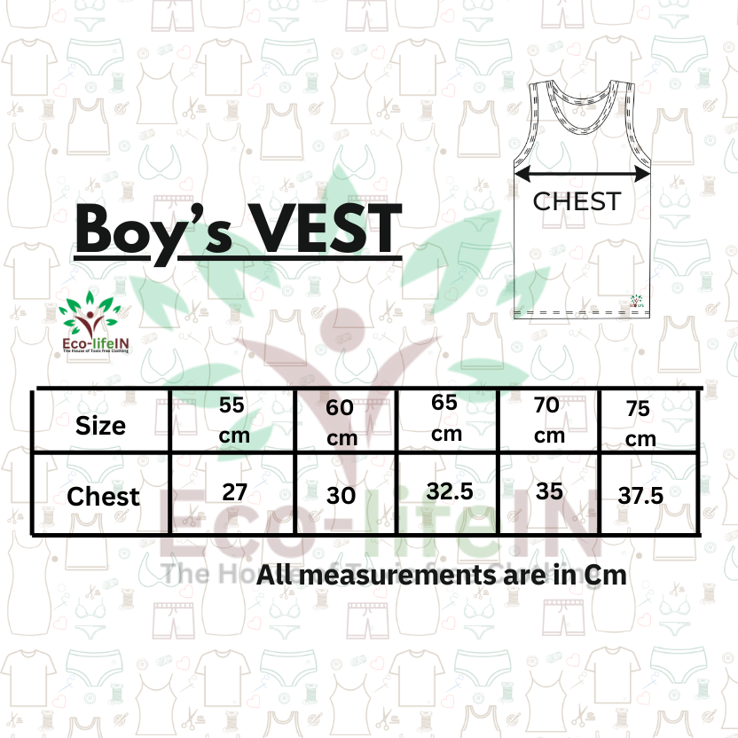 Eco life Boy's Toxic free Undyed and Unbleached Pure Cotton Net Vest - Pack of 3
