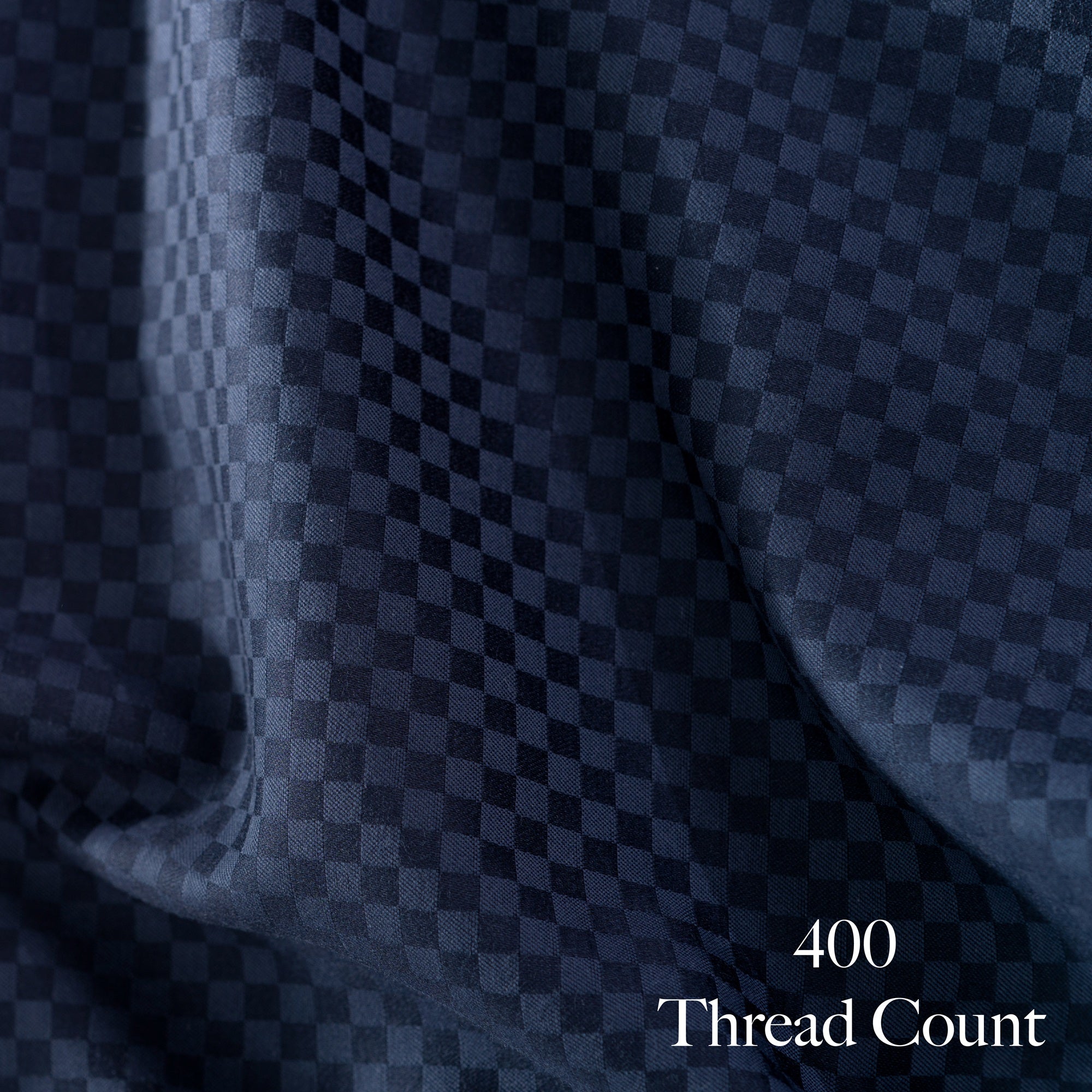 400 TC, 5mm Checks, Vegan Silk Blend Bedsheet Set & Duvet Cover