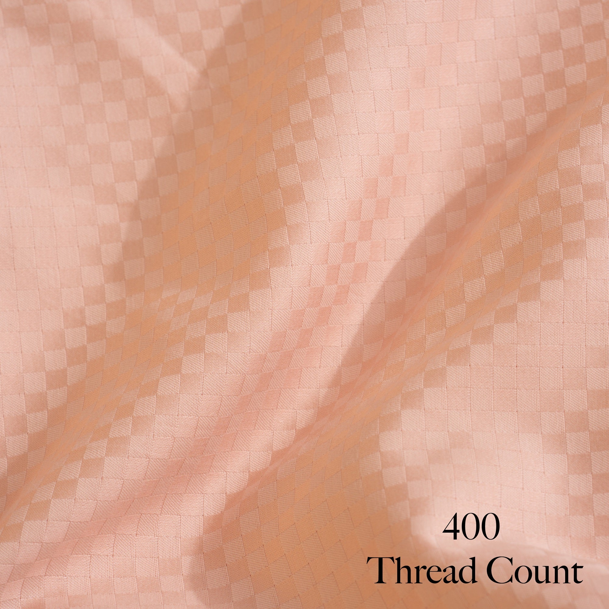 400 TC, 5mm Checks, Vegan Silk Blend Bedsheet Set & Duvet Cover