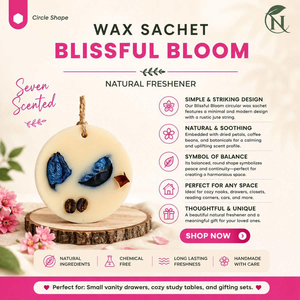 Naturalief Wax Sachet – Seven Scented Botanical Blend | Assorted