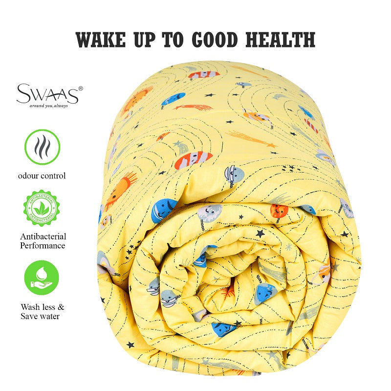 Swaas Space Galaxy 100% Cotton Antimicrobial Kids Reversible Quilt - hfnl!fe