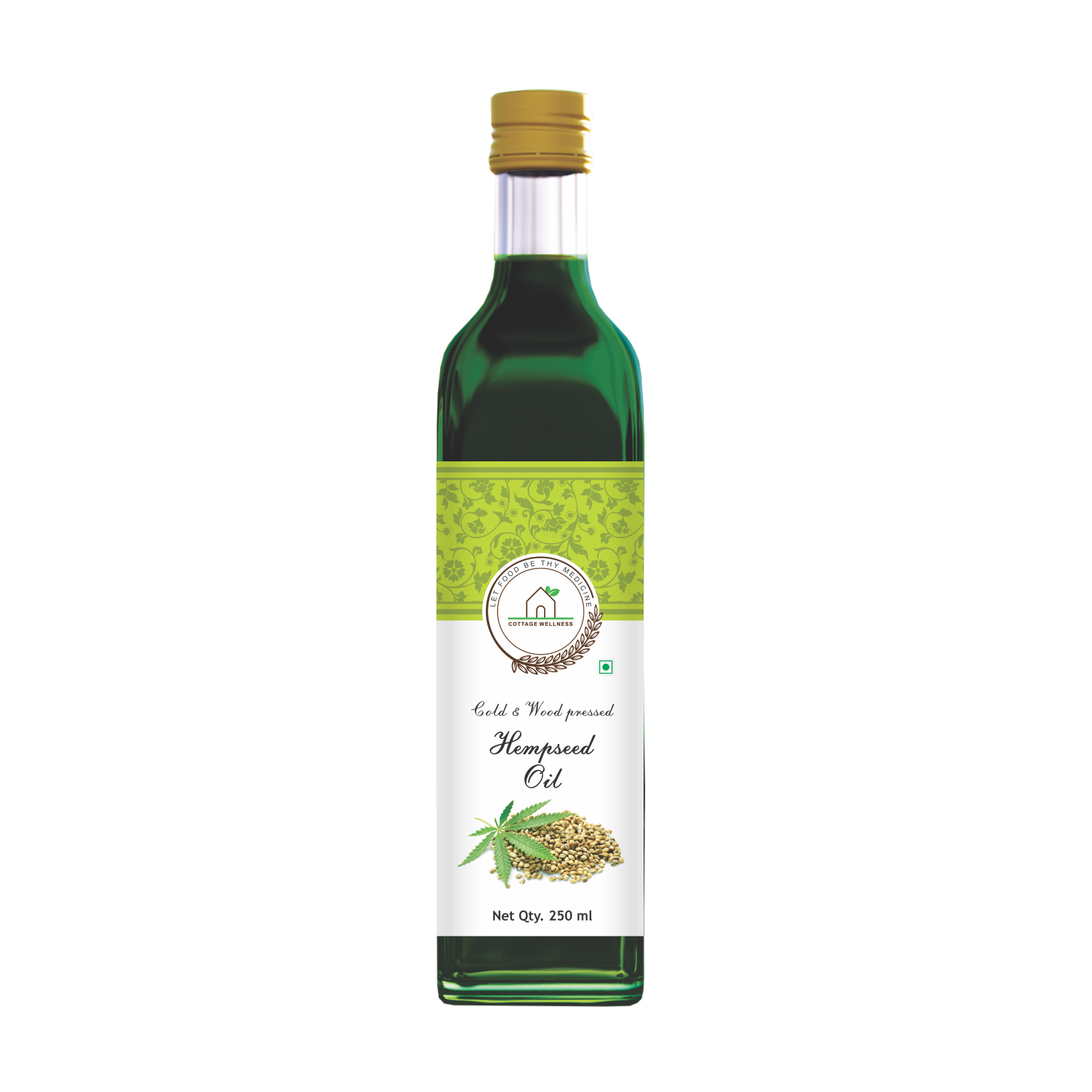 Cottage Wellness Hempseed Oil Cold and Wood Pressed Edible 250 ml - hfnl!fe