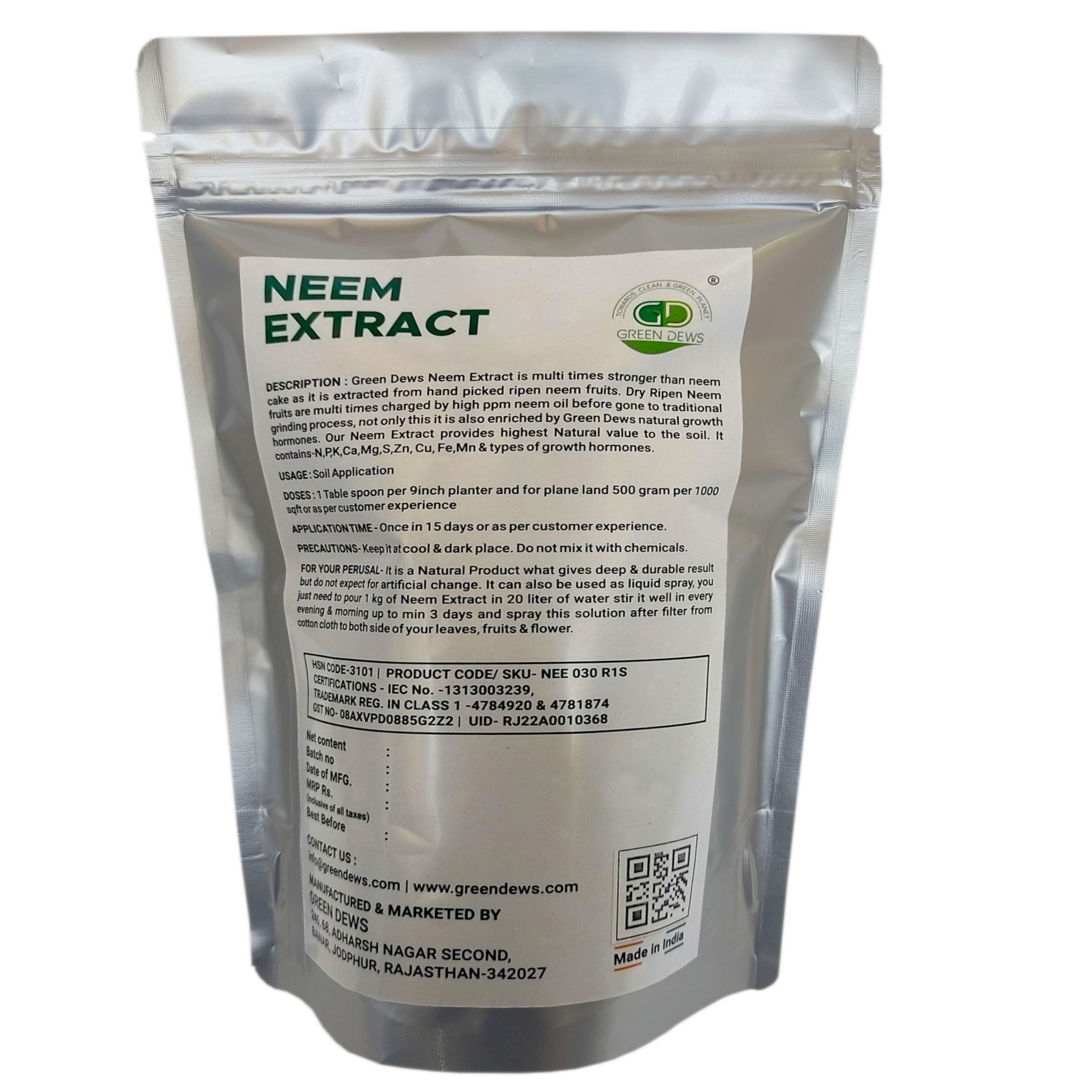 Green Dews Neem Extract Fertilizer Multi Times Stronger Than Neem Cake Organic Fertilizers for Plant Growth - hfnl!fe