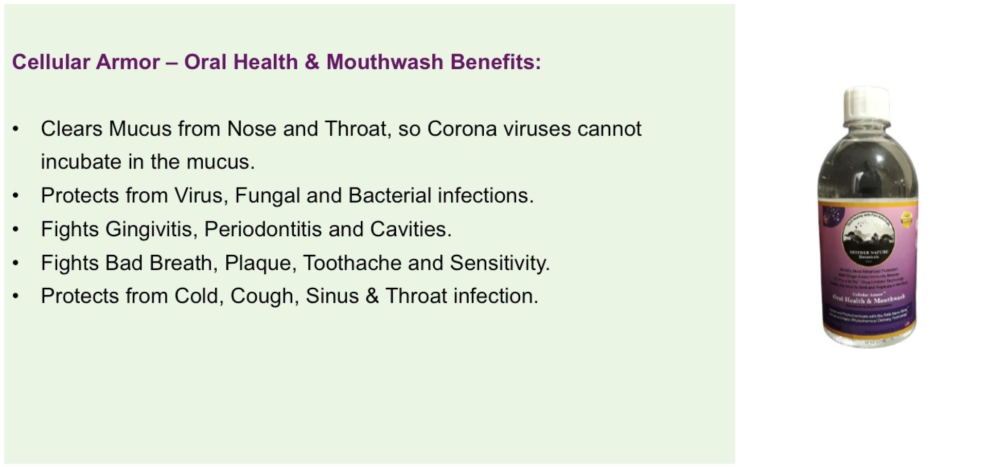 Mother Nature Botanical's Immunity Booster Kit( 2 Ultimate Immunity Boosters, 2 Respiratory Relief Liquid and 1 Oral Health & Mouthwash) - hfnl!fe