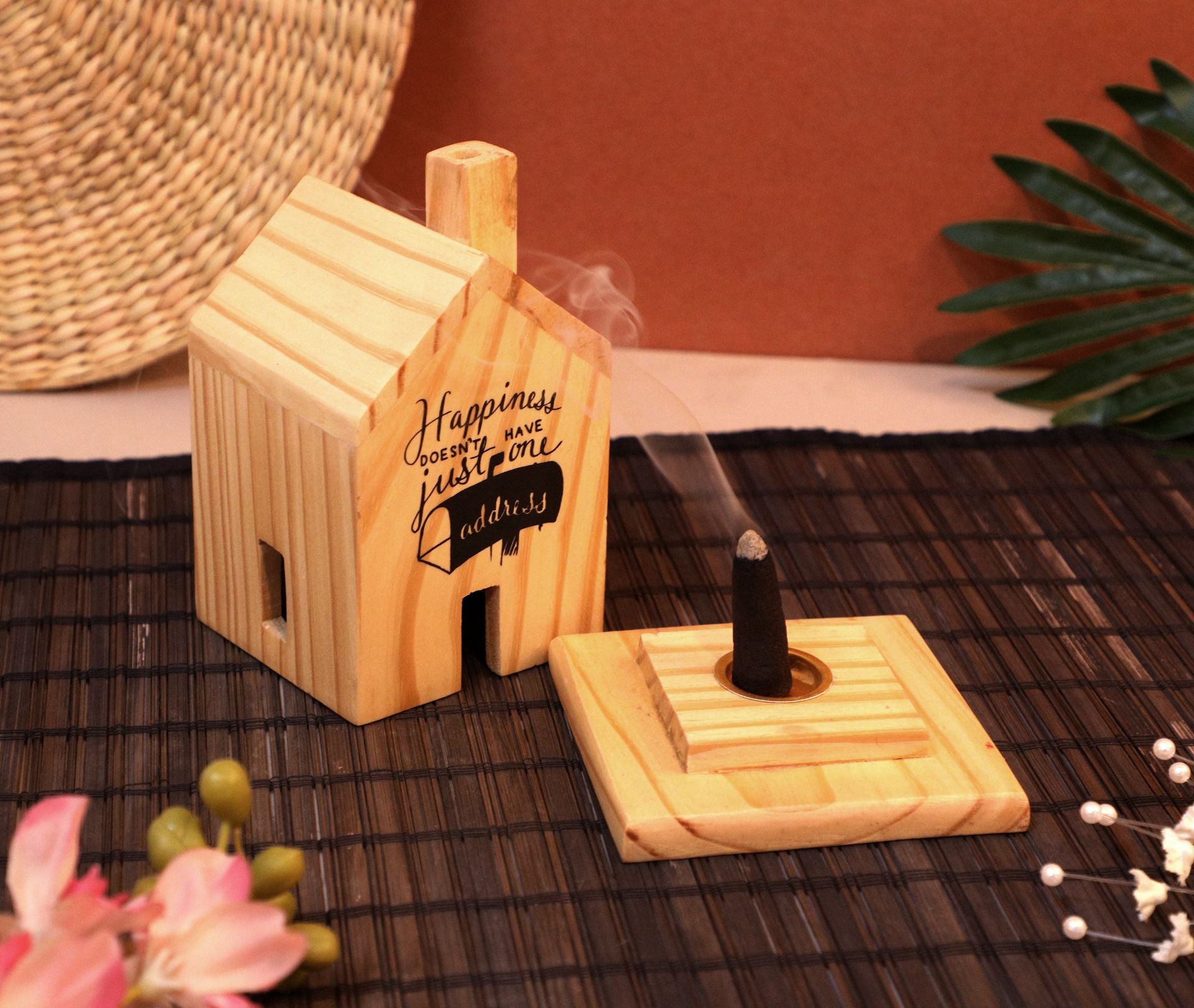 YAZA LIFESTYLE Wooden Home Incense Holder/ Dhoopbatti Stand, Spiritual Accessory for Home and Temple