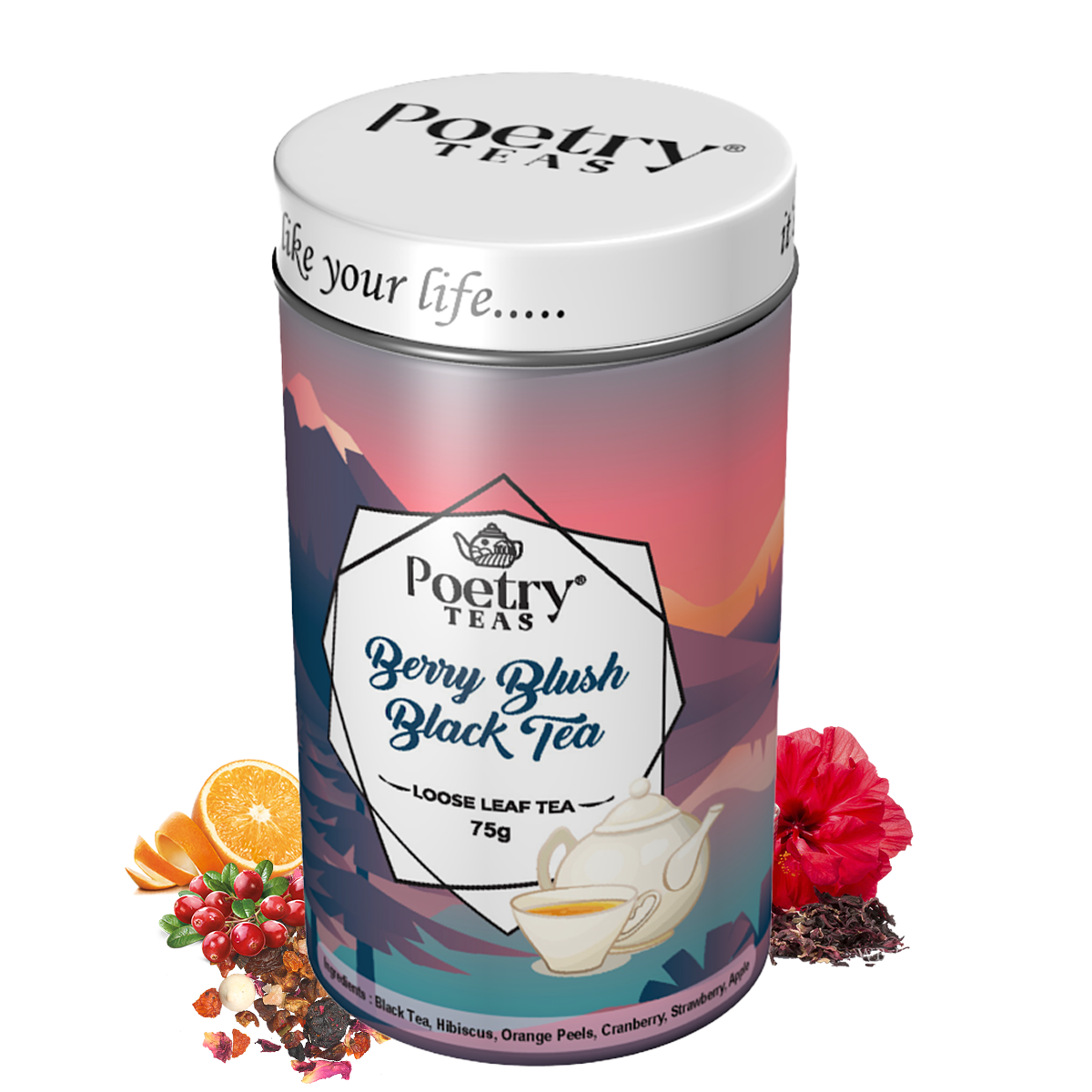 Poetry Berry Blush Black Tea - 75gm Loose