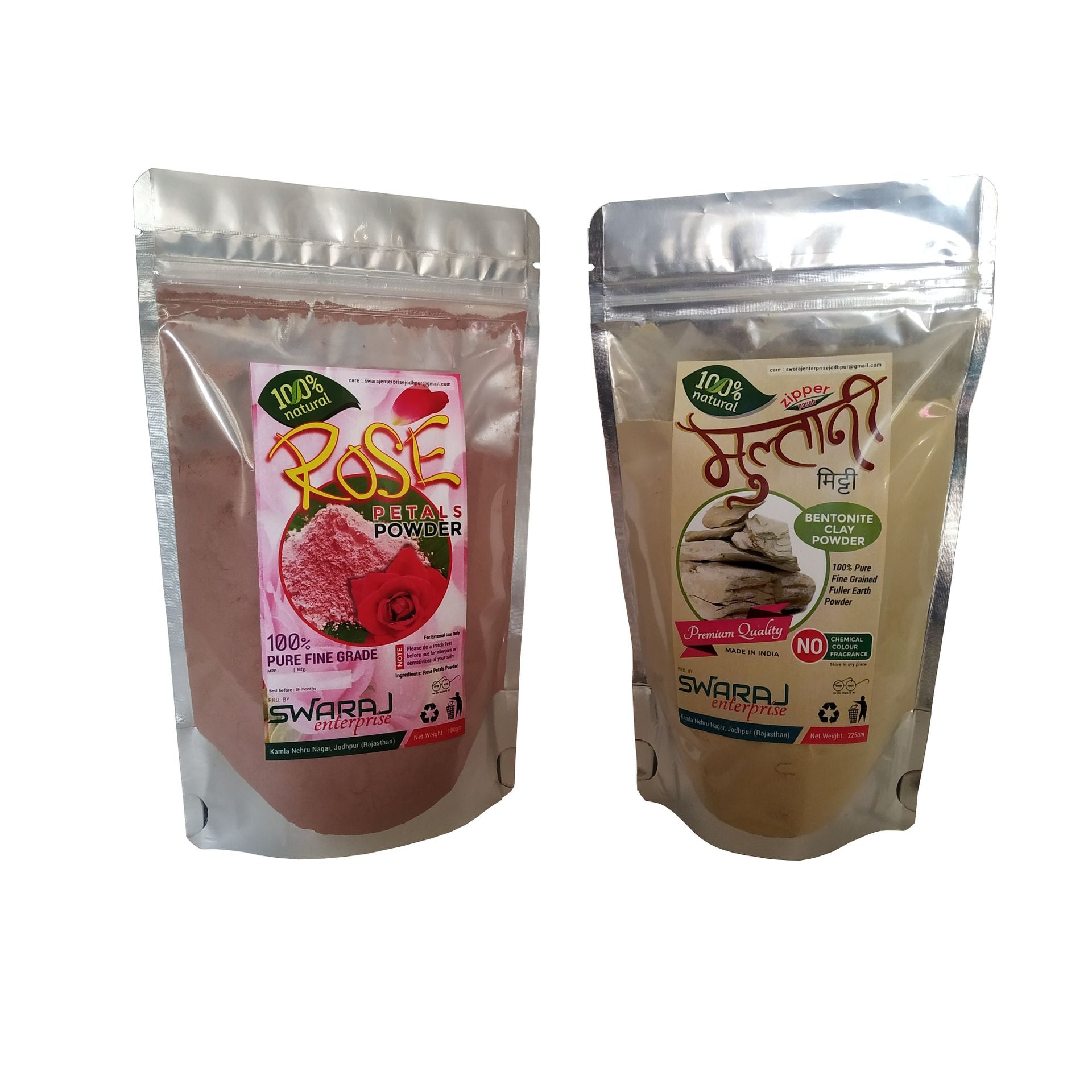 Rose Petals Powder And Multani Mitti Powder- Combo Pack - hfnl!fe