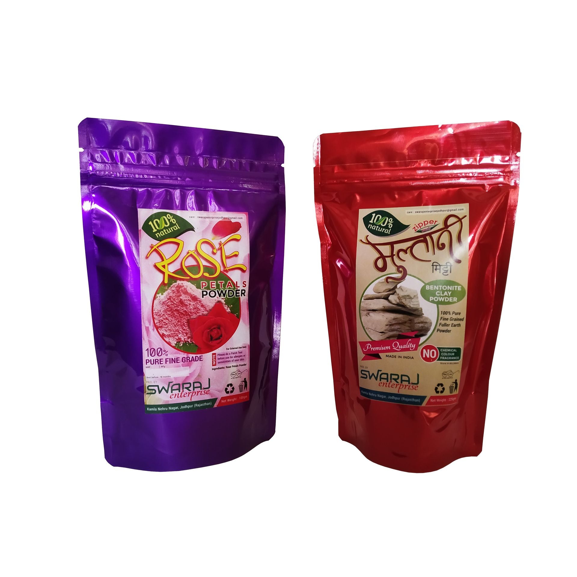 Rose Petals Powder And Multani Mitti Powder- Combo Pack - hfnl!fe