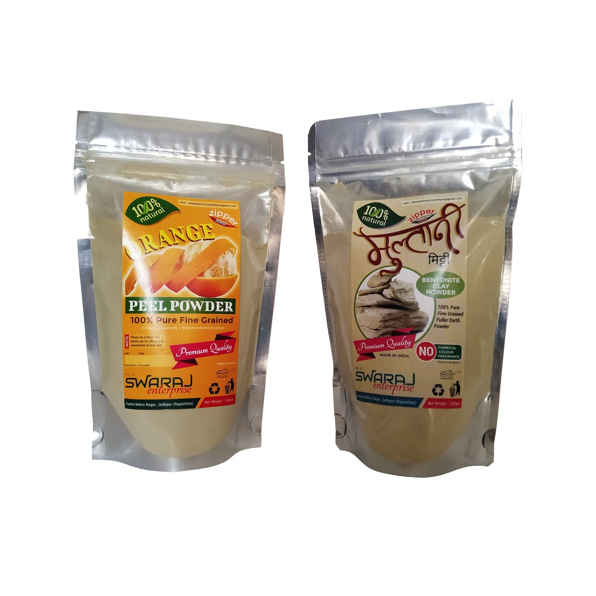 Orange Peel Powder and Multani Mitti Powder - Combo Pack - hfnl!fe