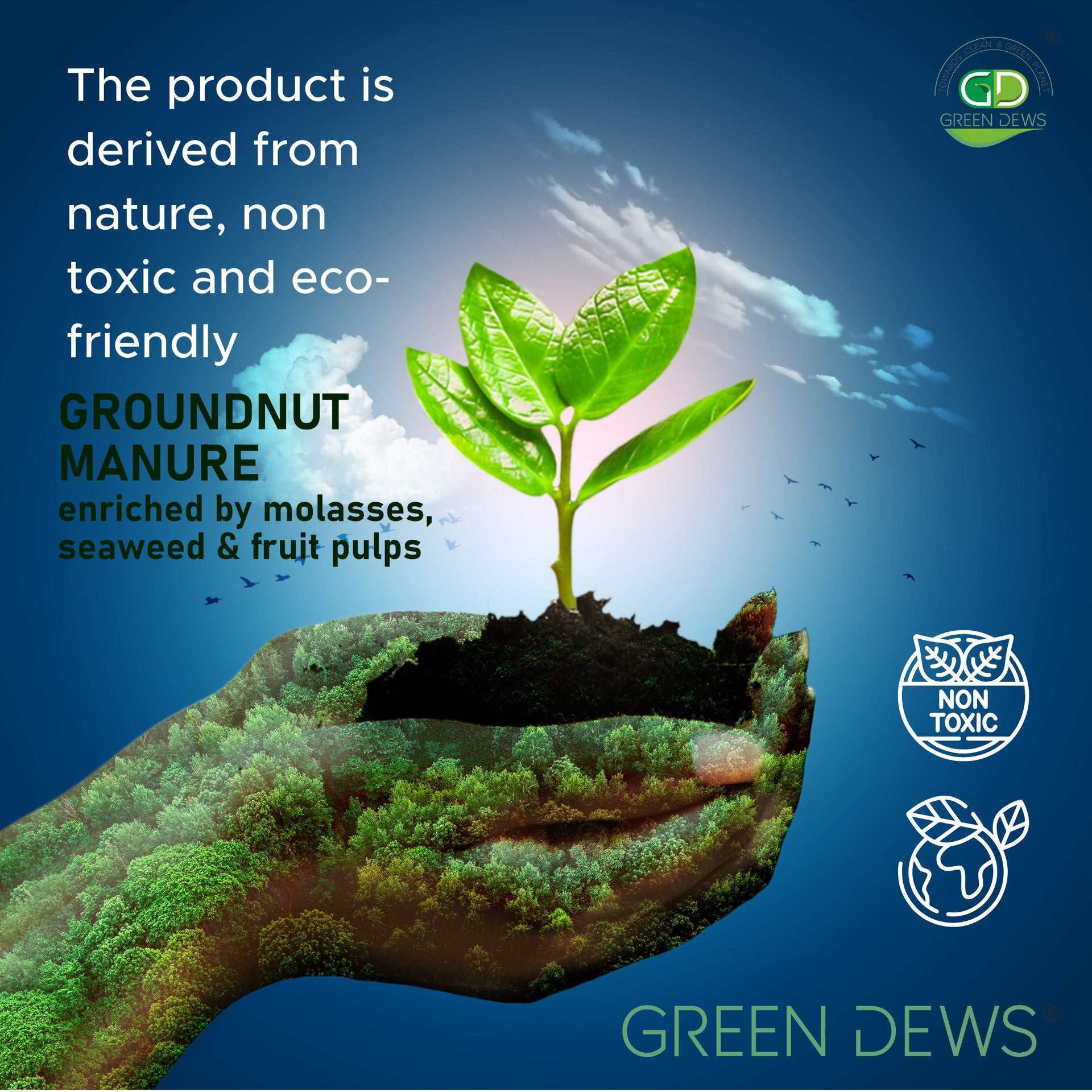 Green Dews Groundnut Oil Cake Powder Fertilizer For Plants Decomposed Ground Nut Manure Enriched By Seaweed Molasses - hfnl!fe