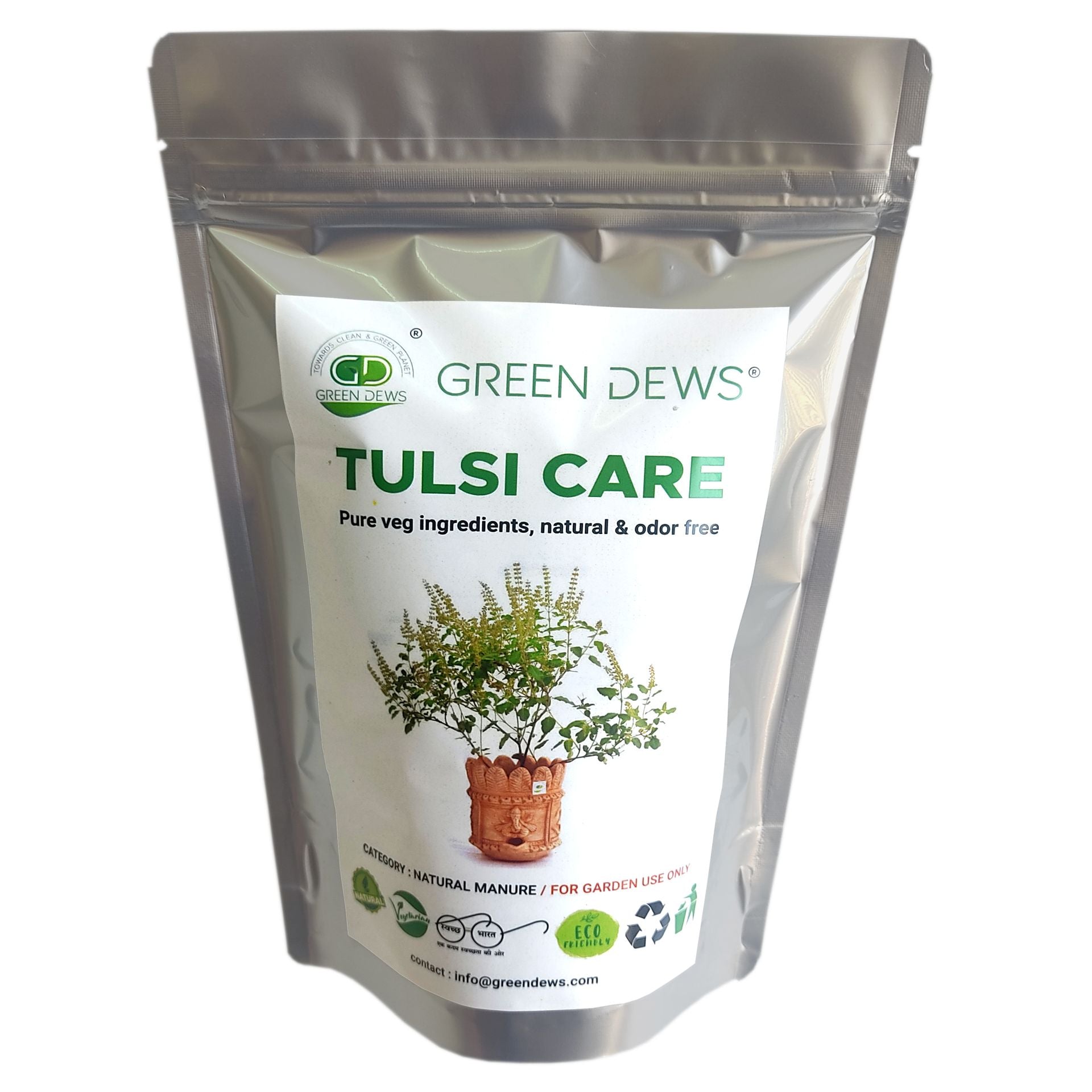 Green Dews Tulsi Plant Food Fertilizer Khad Organic Tulsi Care 100% Pure Veg Ingredients For Potted Tulasi Plant Holi Basil Plant - hfnl!fe