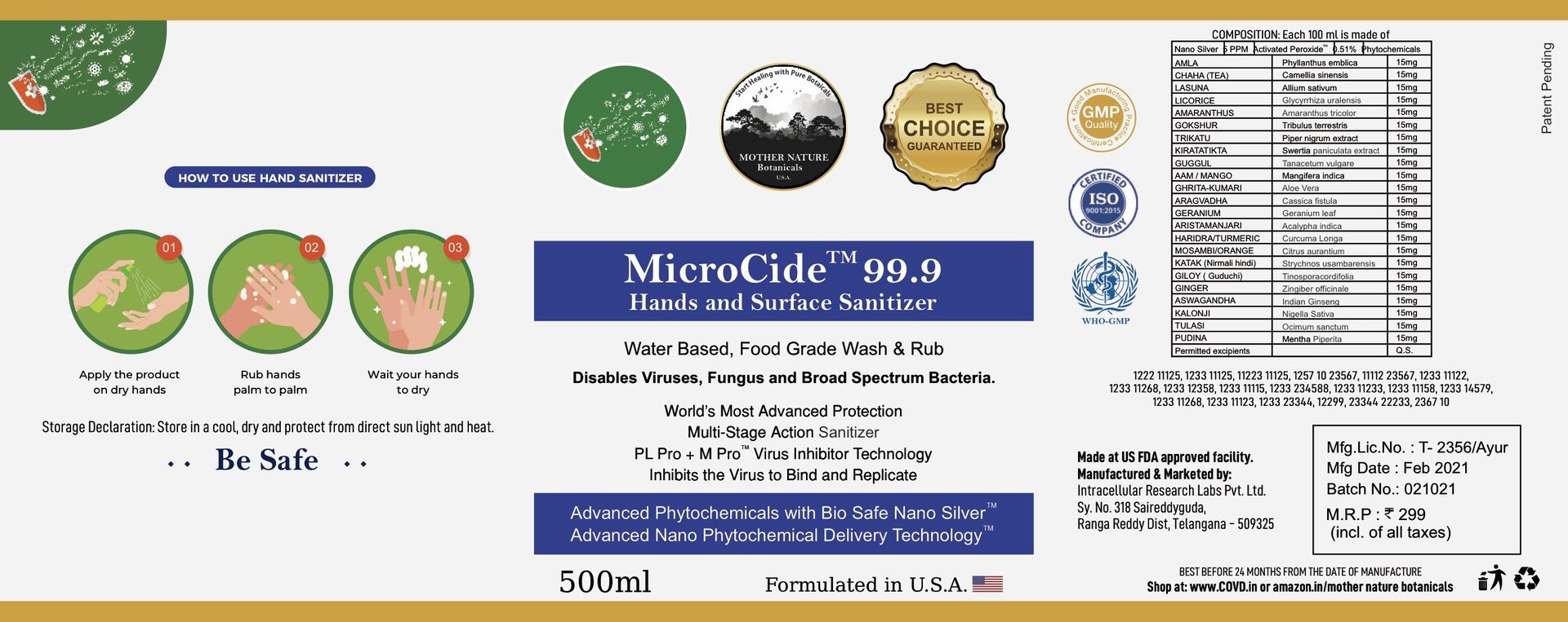 Mother Nature Botanicals MicroCide 99.9 Refill - hfnl!fe