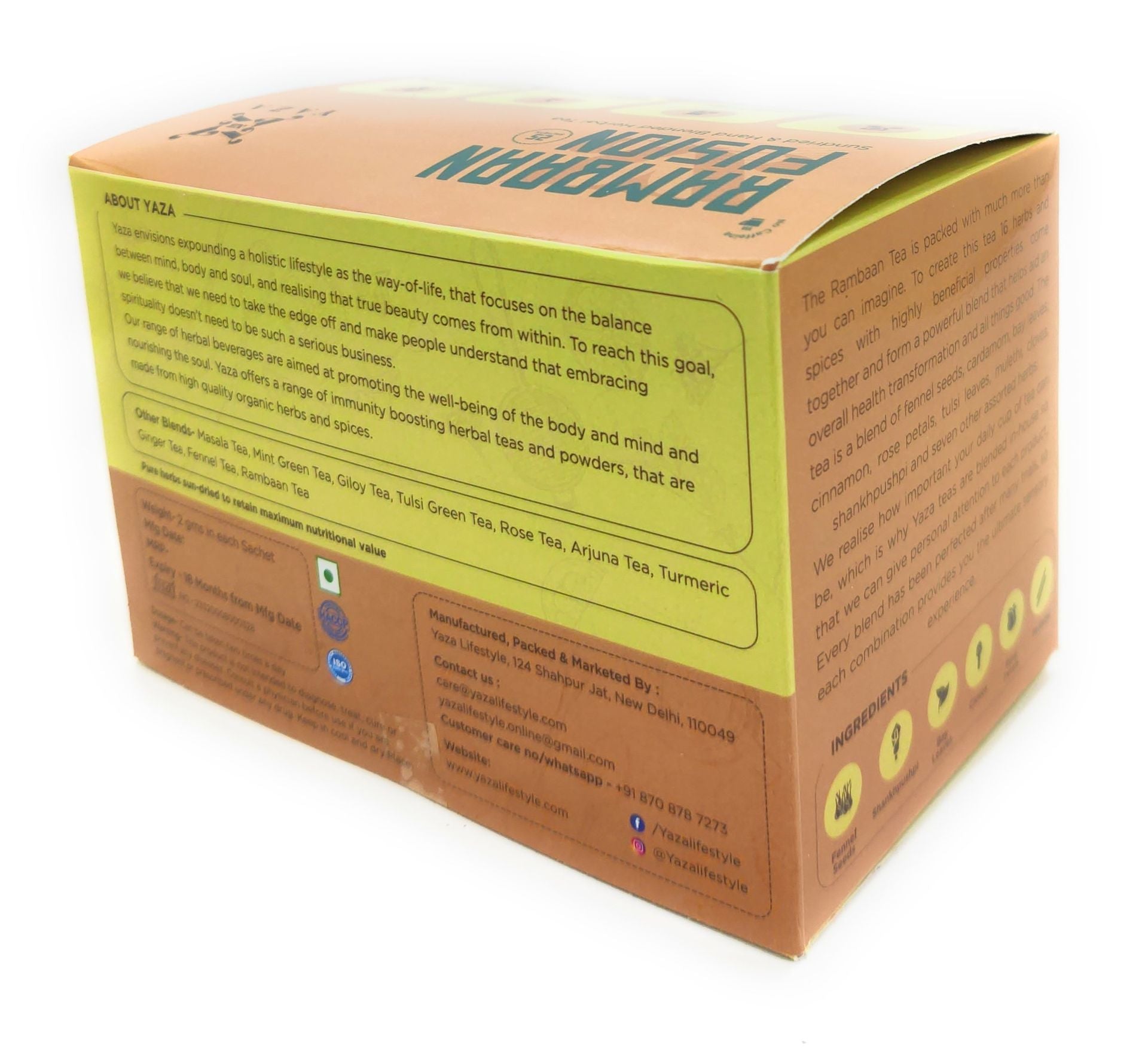 Yaza Rambaan Fusion - Multi Benefitial Kadha Tea - loose tea sachets (100grams) - hfnl!fe