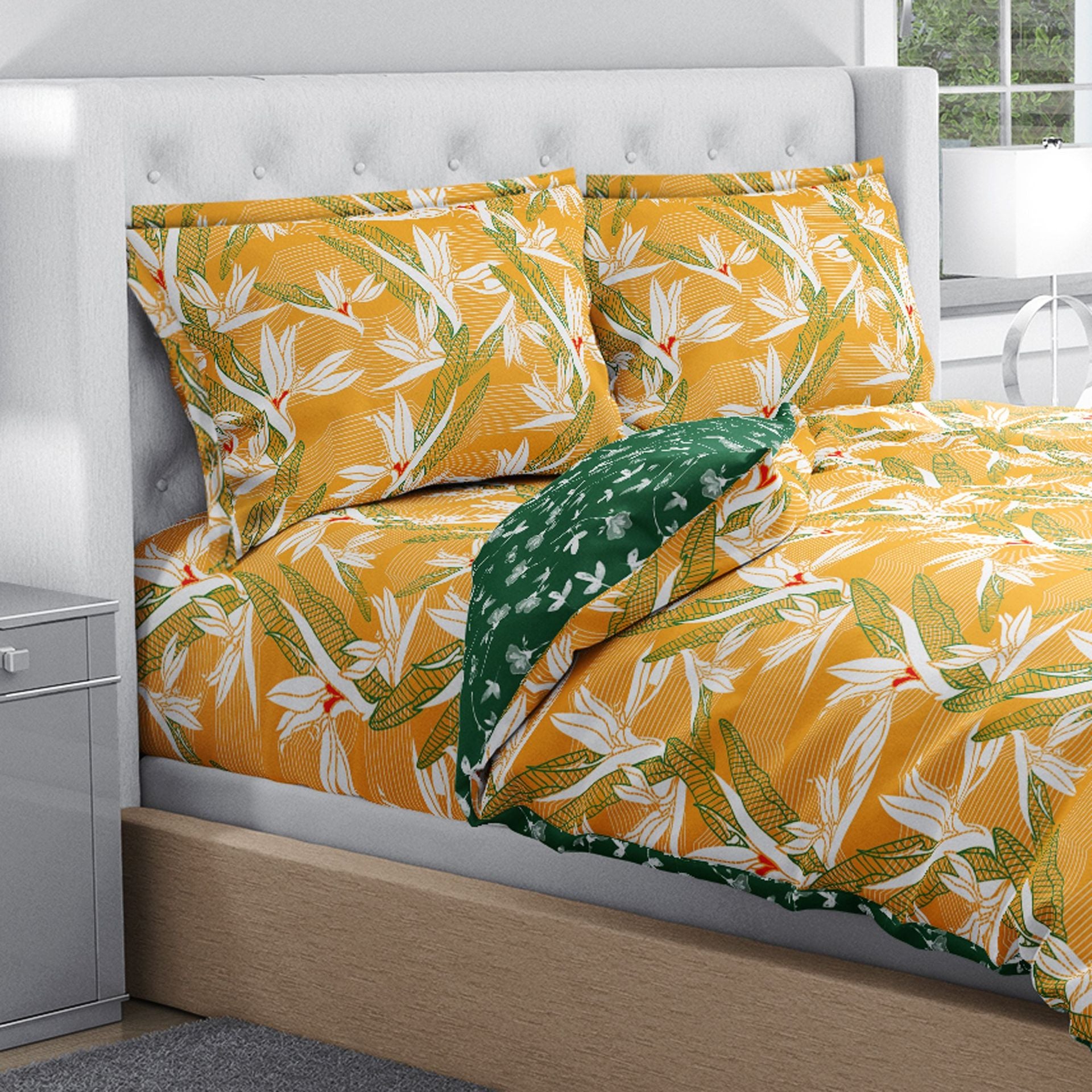 Swaas 100% Pure Cotton Tropical Treasure Bedsheet Set - hfnl!fe