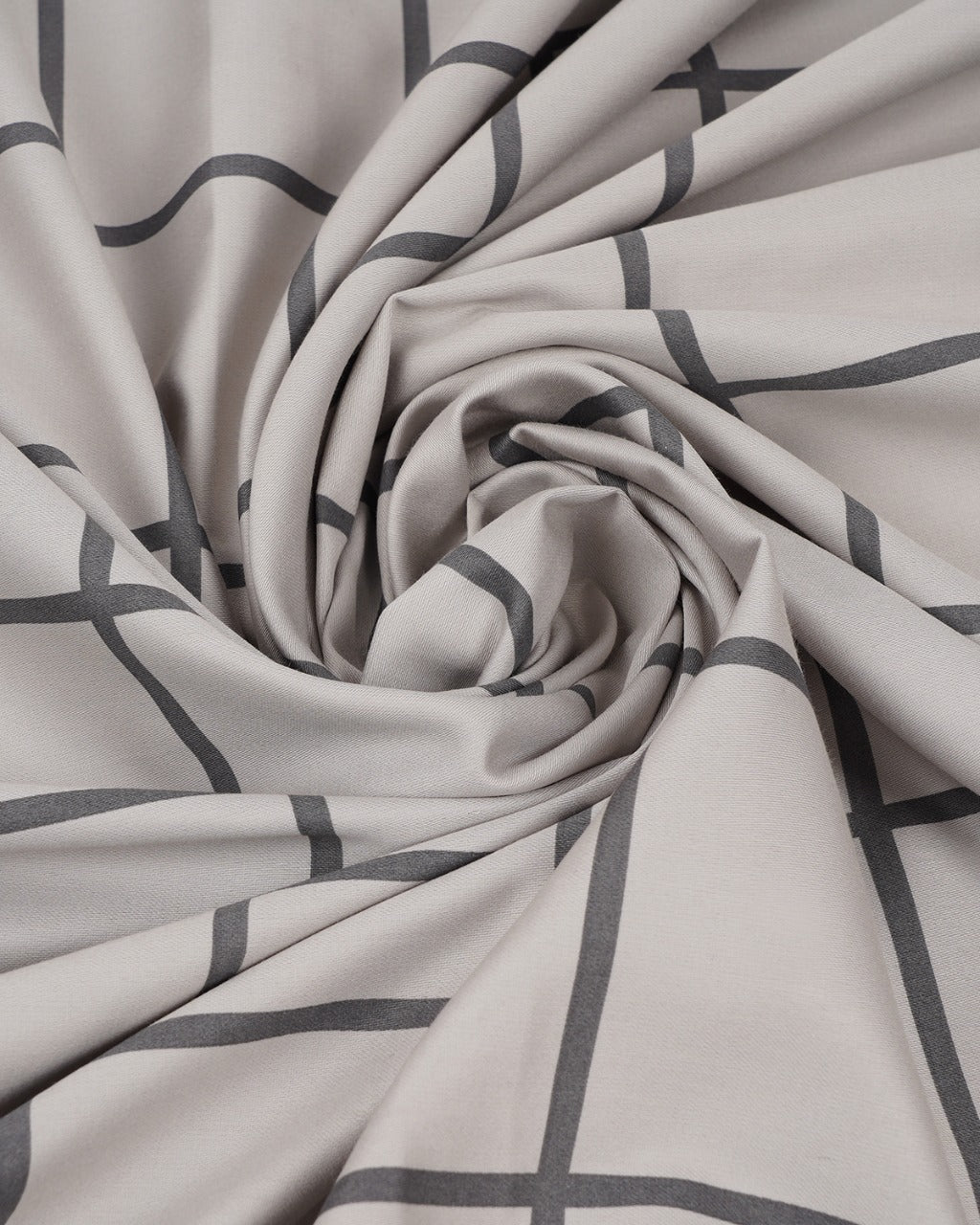 Swaas 100% Pure Cotton Window Pane Grey / Black Bedsheet Set - hfnl!fe