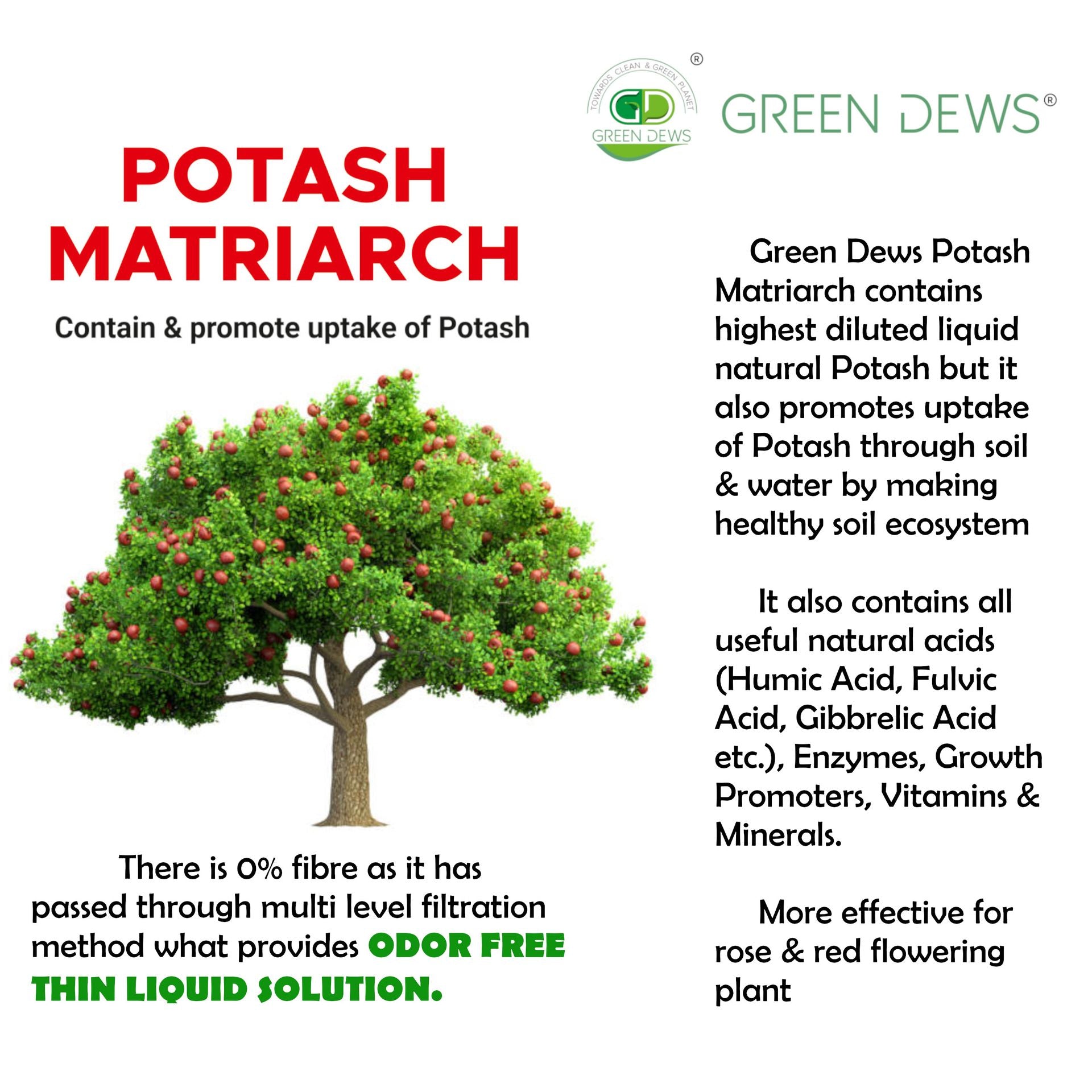 Green Dews Potash Fertilizer For Plants Organic Liquid POTASH MATRIARCH Substitute Of Potassium Nitrate - hfnl!fe