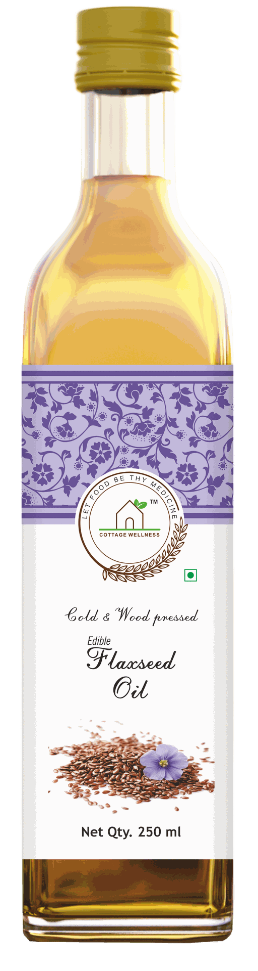 Cottage Wellness Flaxseed Oil Cold and Wood Pressed Edible 250 ml - hfnl!fe