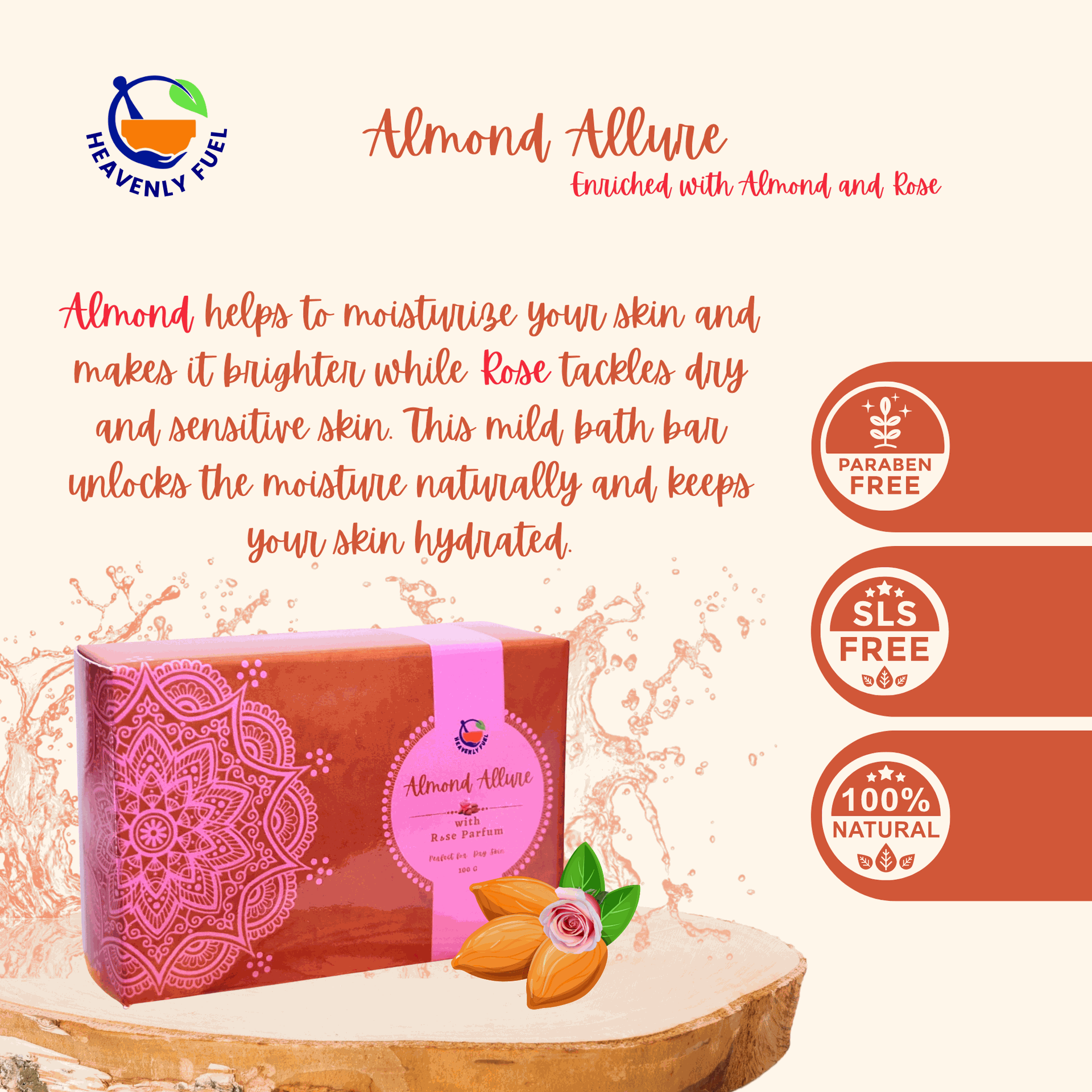 Almond Allure |Handmade Butter Soap|100g - hfnl!fe
