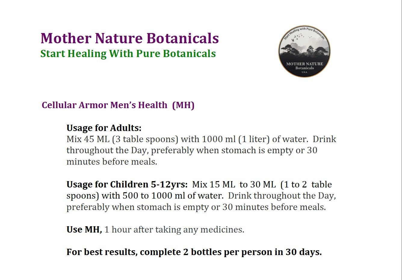 Mother Nature Botanicals Mens Health - hfnl!fe