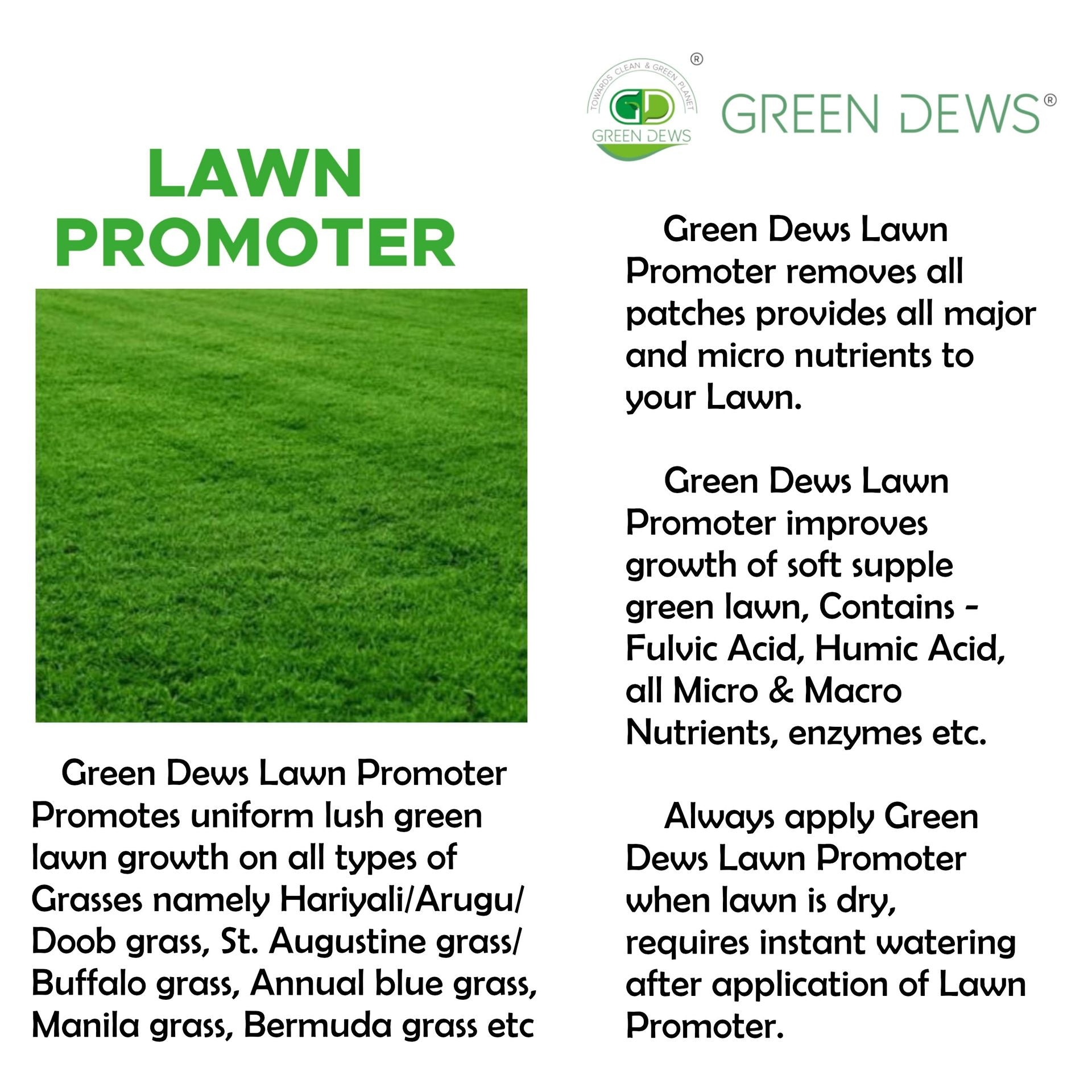 GREEN DEWS LAWN FERTILIZER LAWN FOOD LAWN PROMOTER TURF BUILDING LIQUID ORGANIC FOR LUSH GREEN PATCH FREE LAWN - hfnl!fe