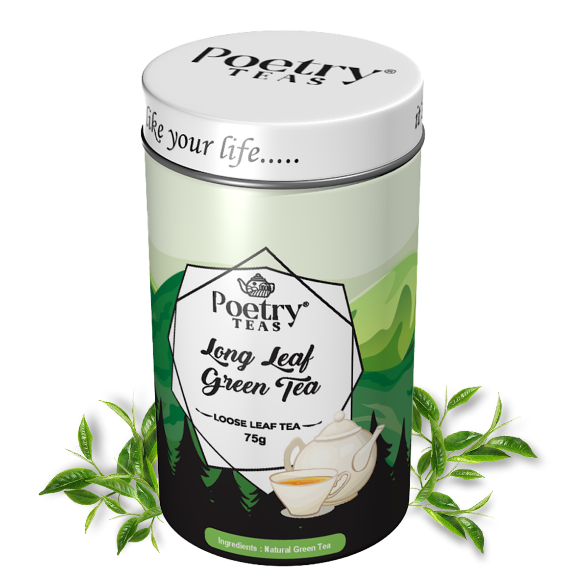 Poetry Long Leaf Green Tea - loose Leaf 75g - hfnl!fe