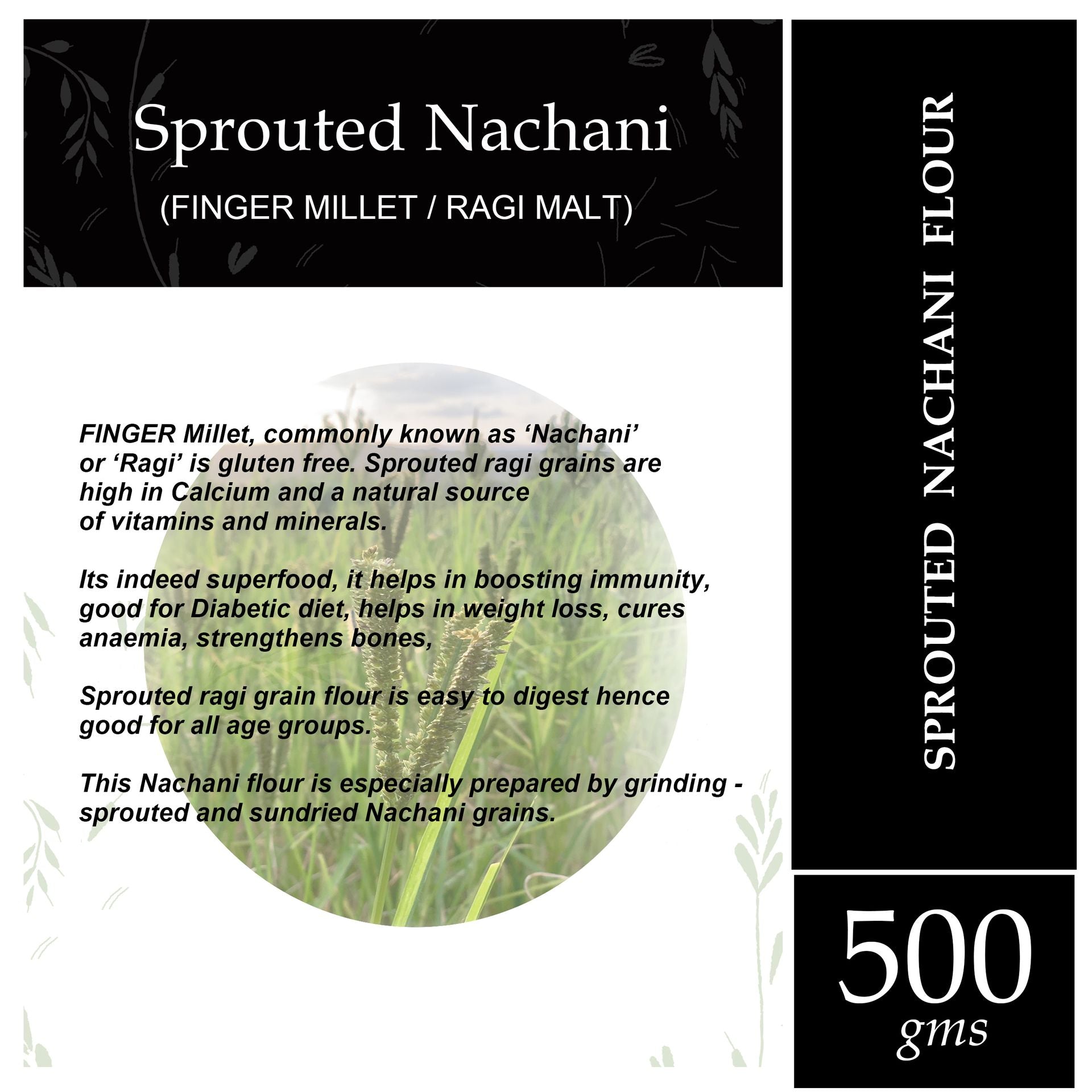 Curryfeast Sprouted Nachani (Ragi) Flour 500 gms - hfnl!fe