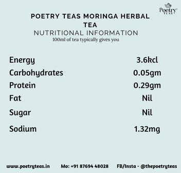 Poetry Moringa Herbal Tea - 20 Pyramid Tea bags