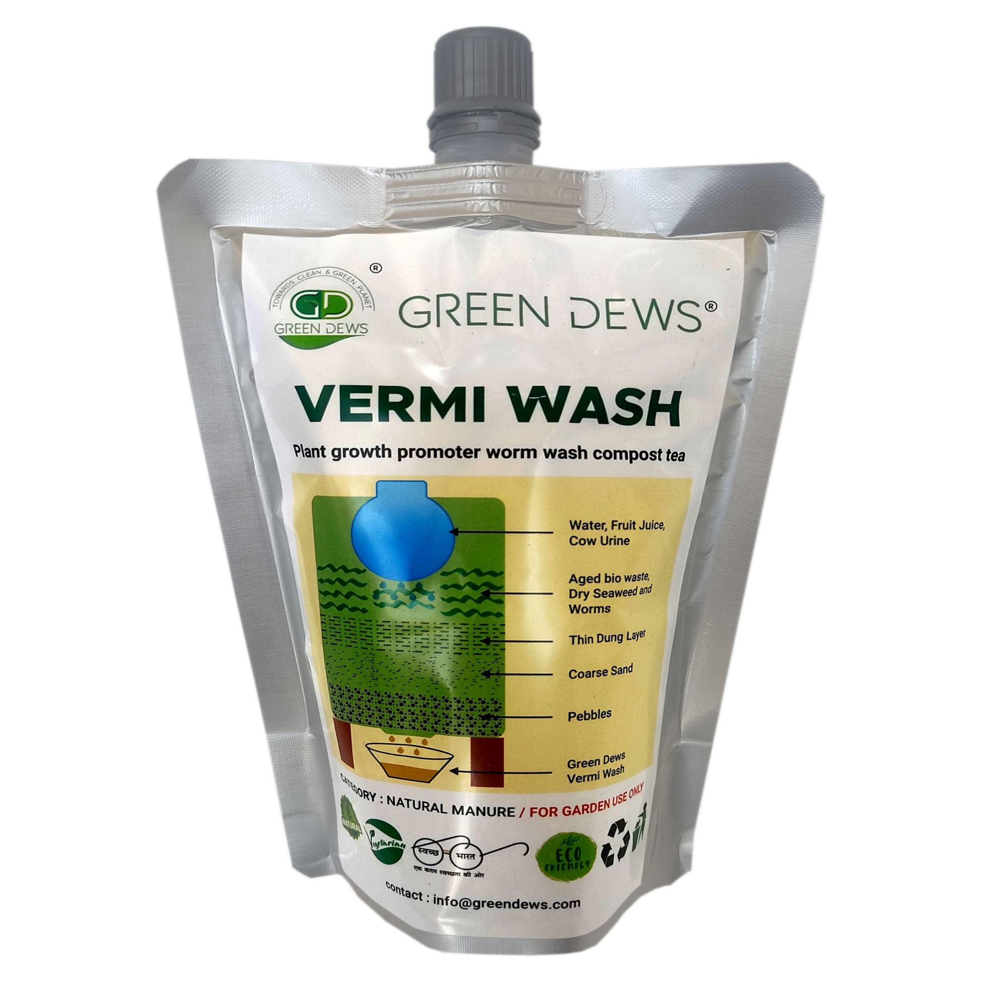 Green Dews Vermi Wash Worm Wash Vermi Water Compost Tea Liquid Plant Growth Promoter Liquid Manure for Plants Growth Booster - hfnl!fe