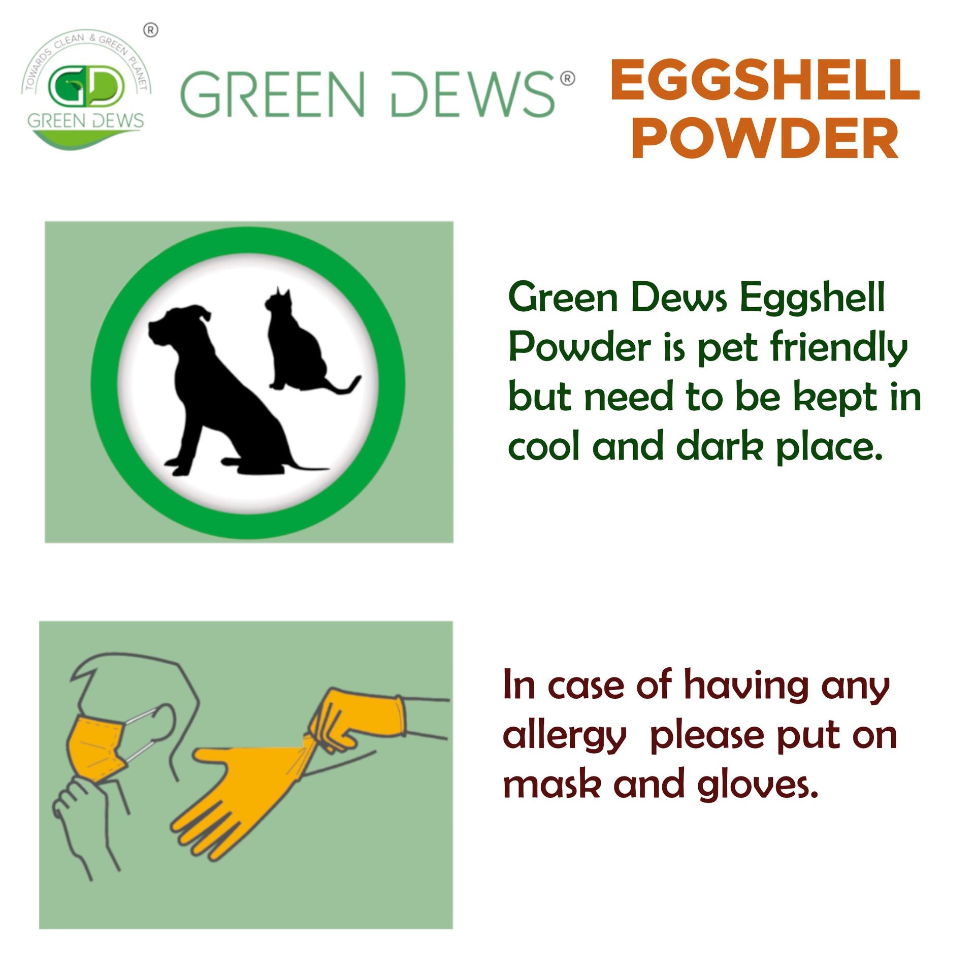 GREEN DEWS EGGSHELL POWDER FERTILIZER CALCIUM BOOSTER FOR PLANTS- FASTER THAN BONE MEAL - hfnl!fe