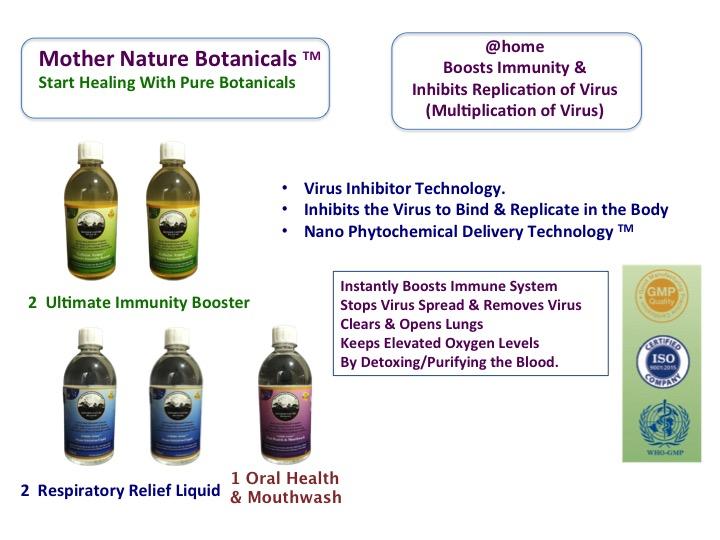 Mother Nature Botanical's Immunity Booster Kit( 2 Ultimate Immunity Boosters, 2 Respiratory Relief Liquid and 1 Oral Health & Mouthwash) - hfnl!fe