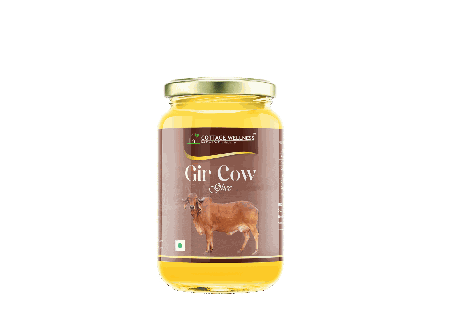 Cottage Wellness Gir Cow Ghee 500gms - hfnl!fe