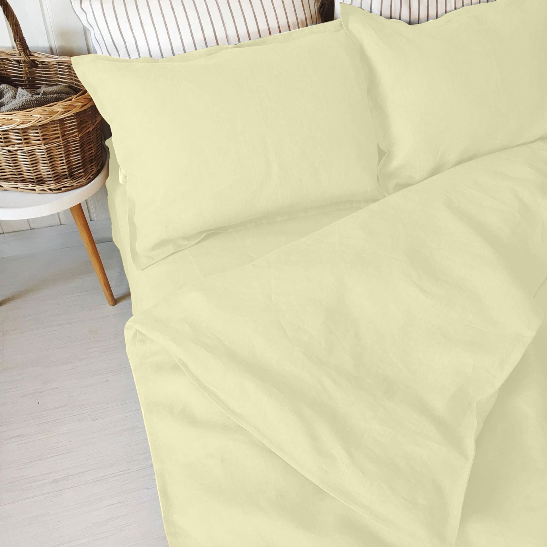 Swaas 100% Pure Linen Stone Colored Luxury Bedsheet Set - hfnl!fe
