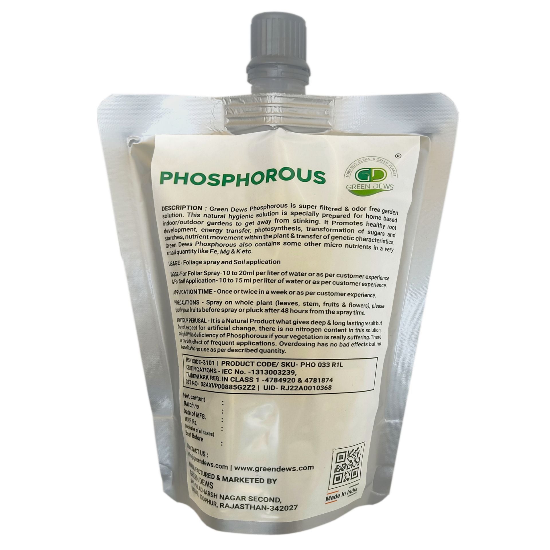 Green Dews Phosphorus Fertilizer For Plants Liquid Organic Faster Than Rock Phosphate Or Any Other Normal Phosphorous Rich Manure - hfnl!fe