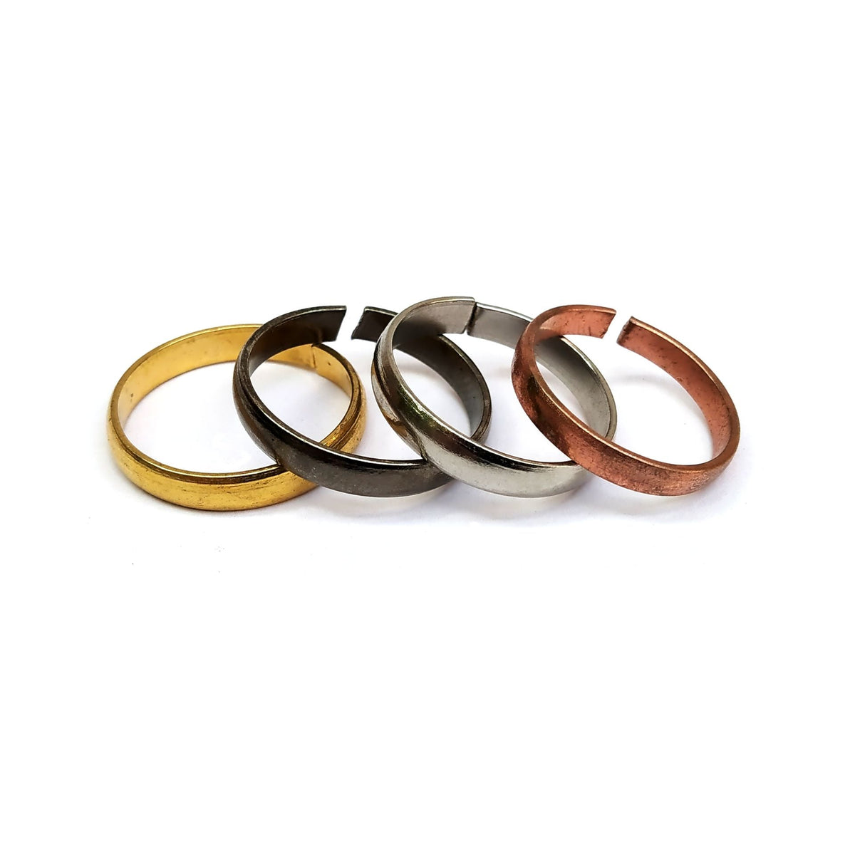 SwarajKart Set Of 4 Rings (Panch dhatu Ring,Iron Ring,Copper Ring, Steel Ring) for Men