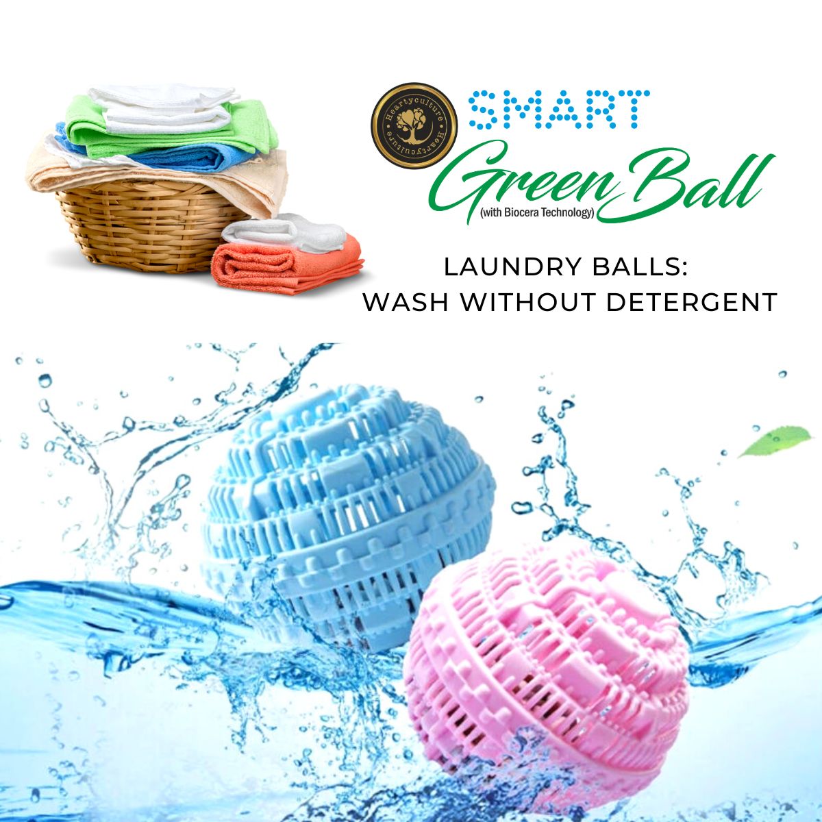 Heartyculture's Smart Laundry Green Ball - 1 Unit - hfnl!fe