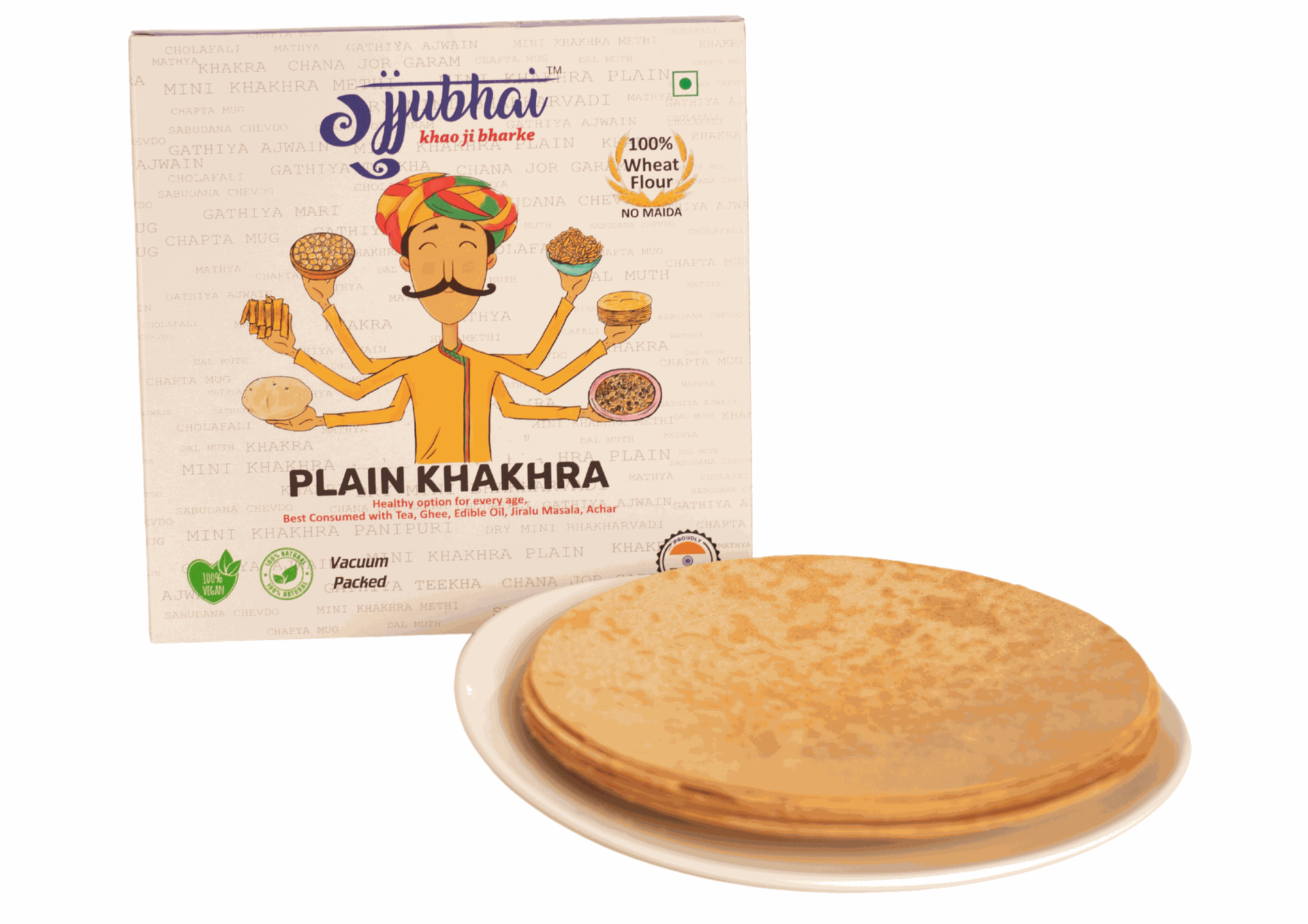 PLAIN KHAKHRA COMBO PACK OF 2 (180GX 2) - hfnl!fe