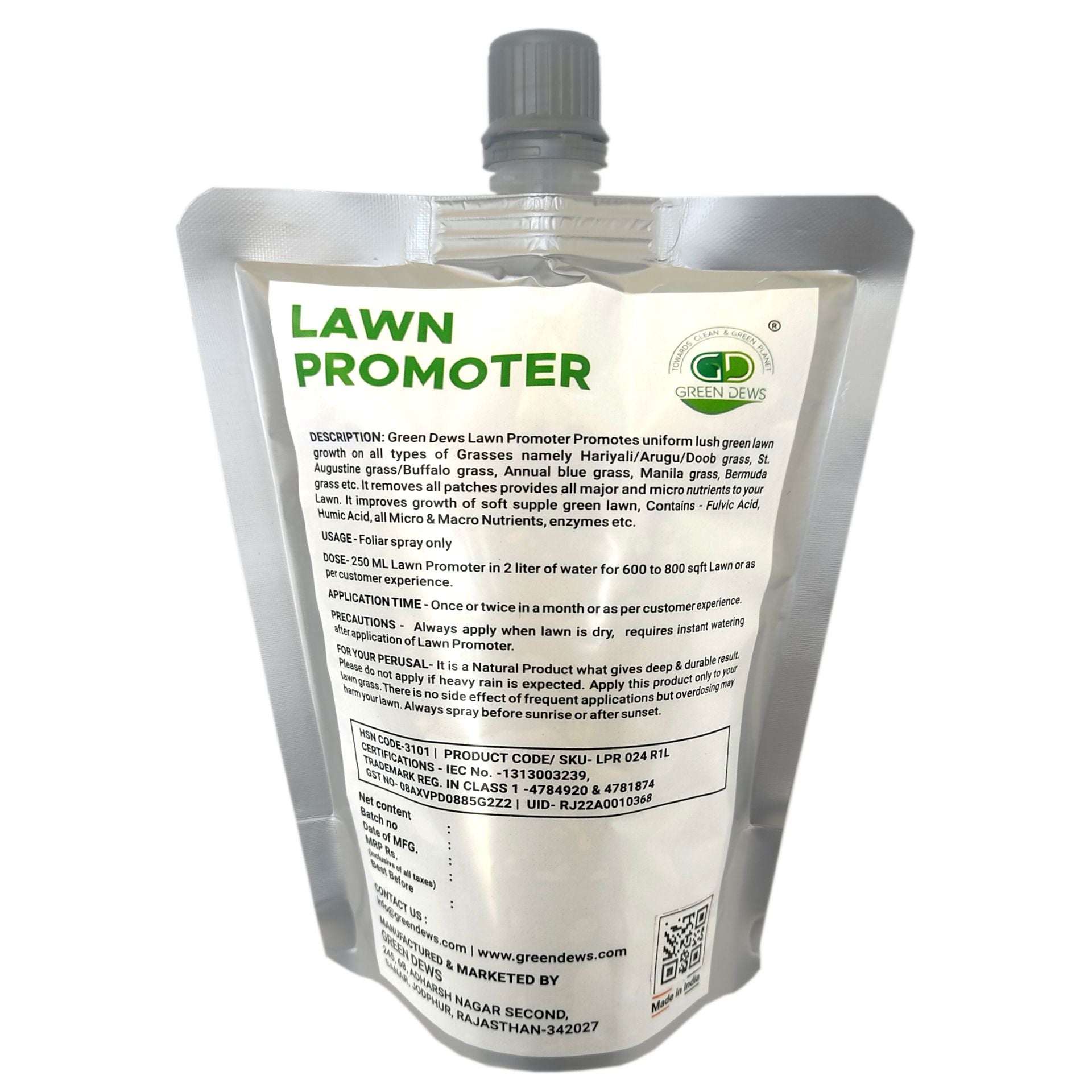 GREEN DEWS LAWN FERTILIZER LAWN FOOD LAWN PROMOTER TURF BUILDING LIQUID ORGANIC FOR LUSH GREEN PATCH FREE LAWN - hfnl!fe