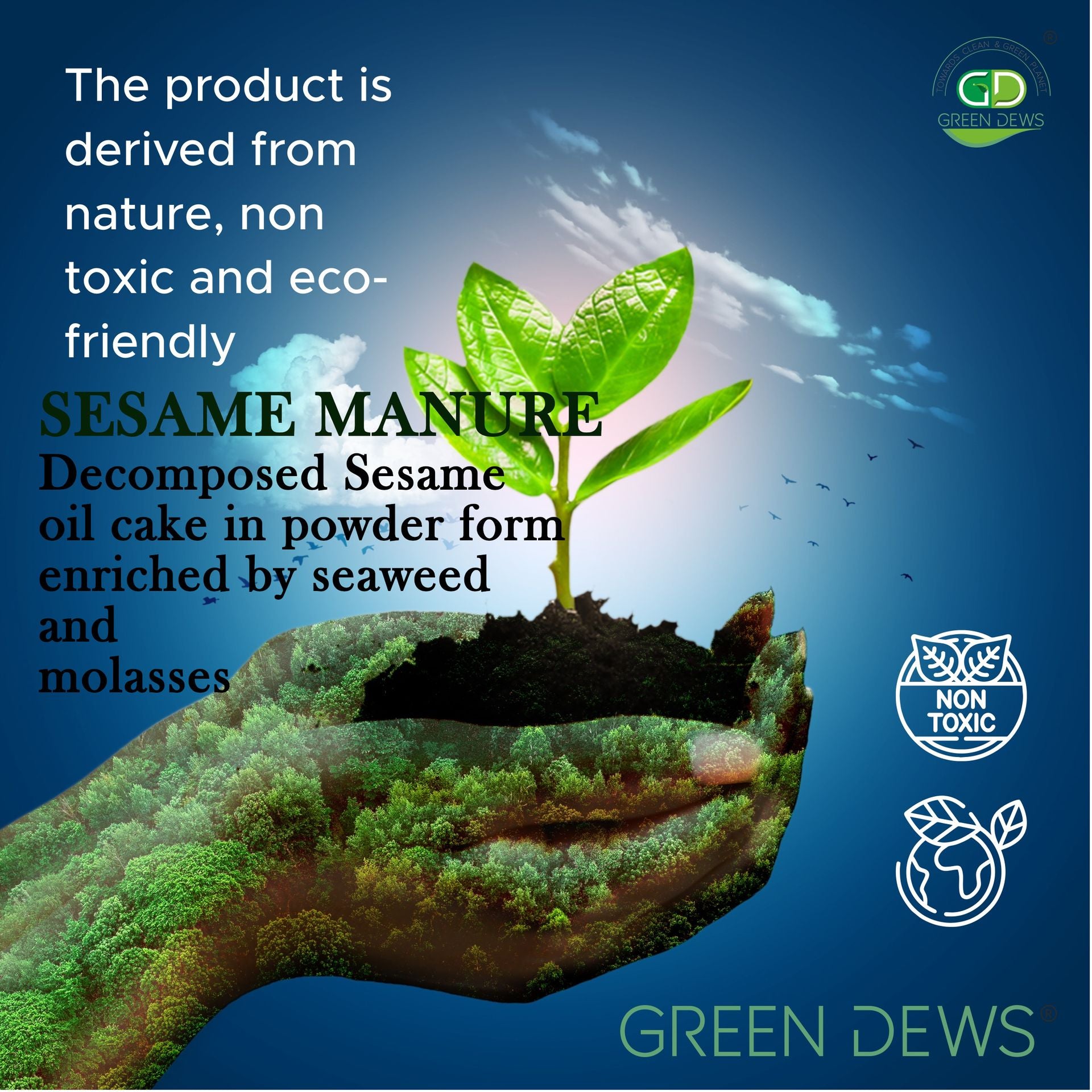 Green Dews Sesame Oil Cake Powder Fertilizer For Plants Decomposed Enriched By Molasses Seaweed - hfnl!fe
