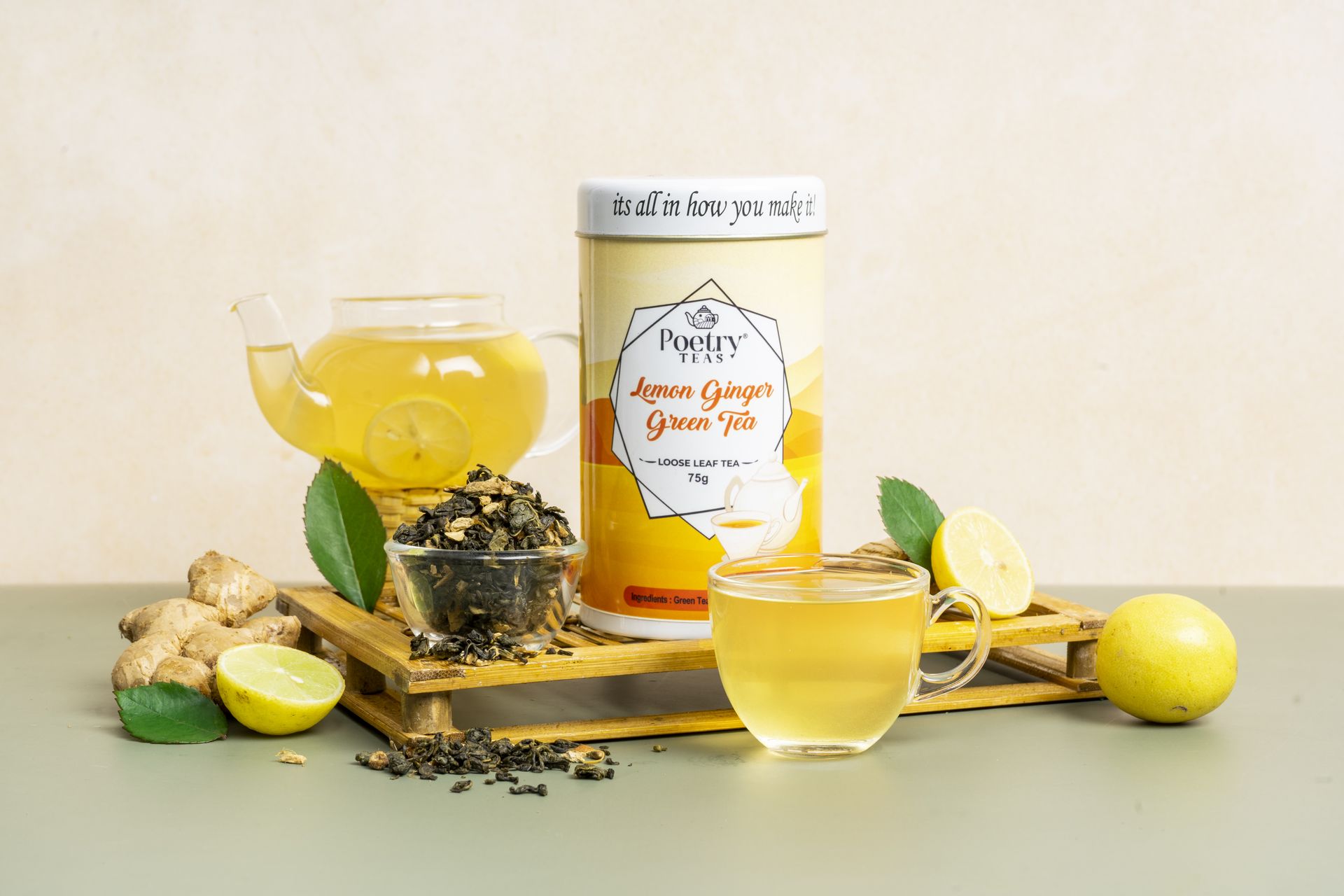 Poetry Lemon Ginger Green Tea - 75g Loose Leaf