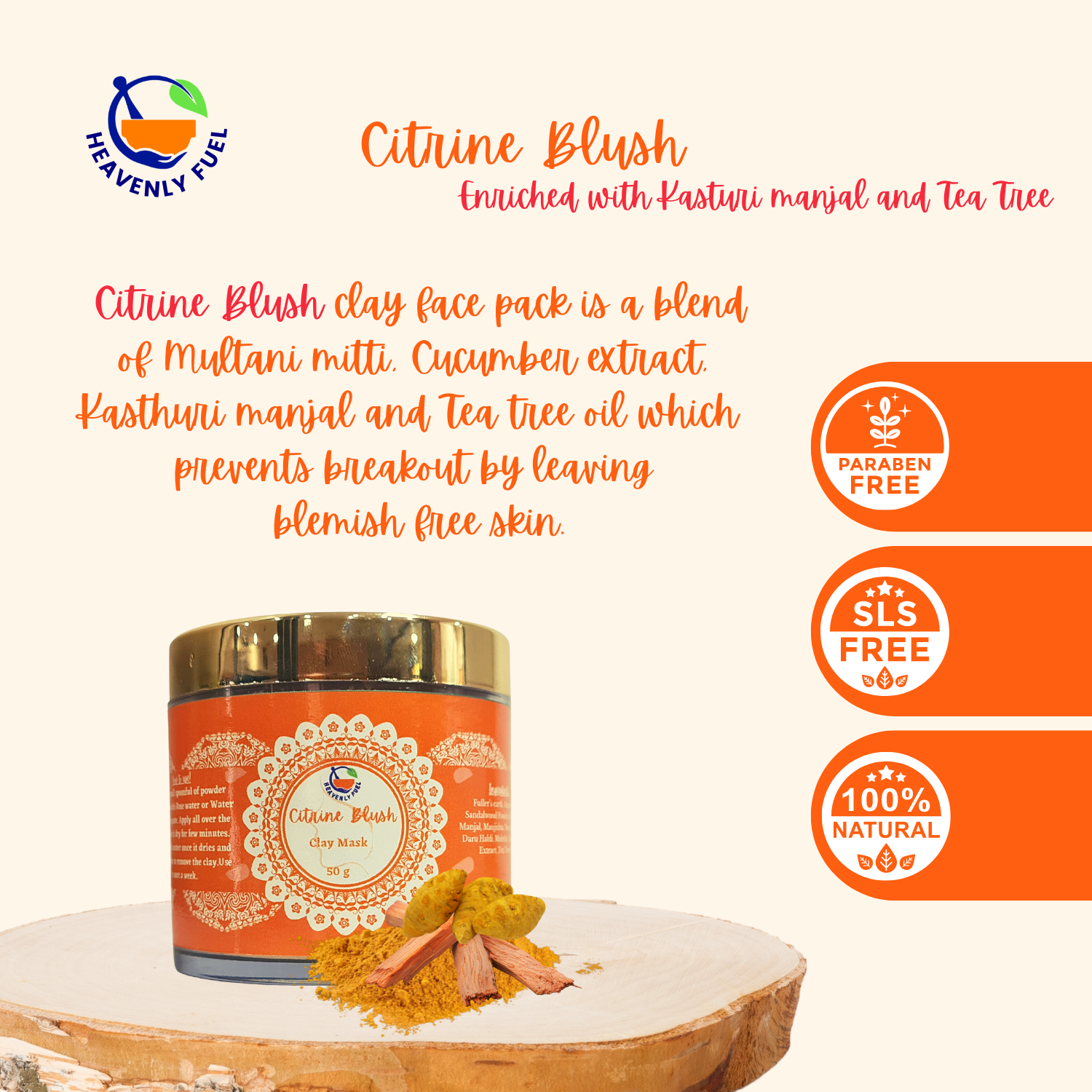 Citrine Blush |Clay Mask |50g - hfnl!fe