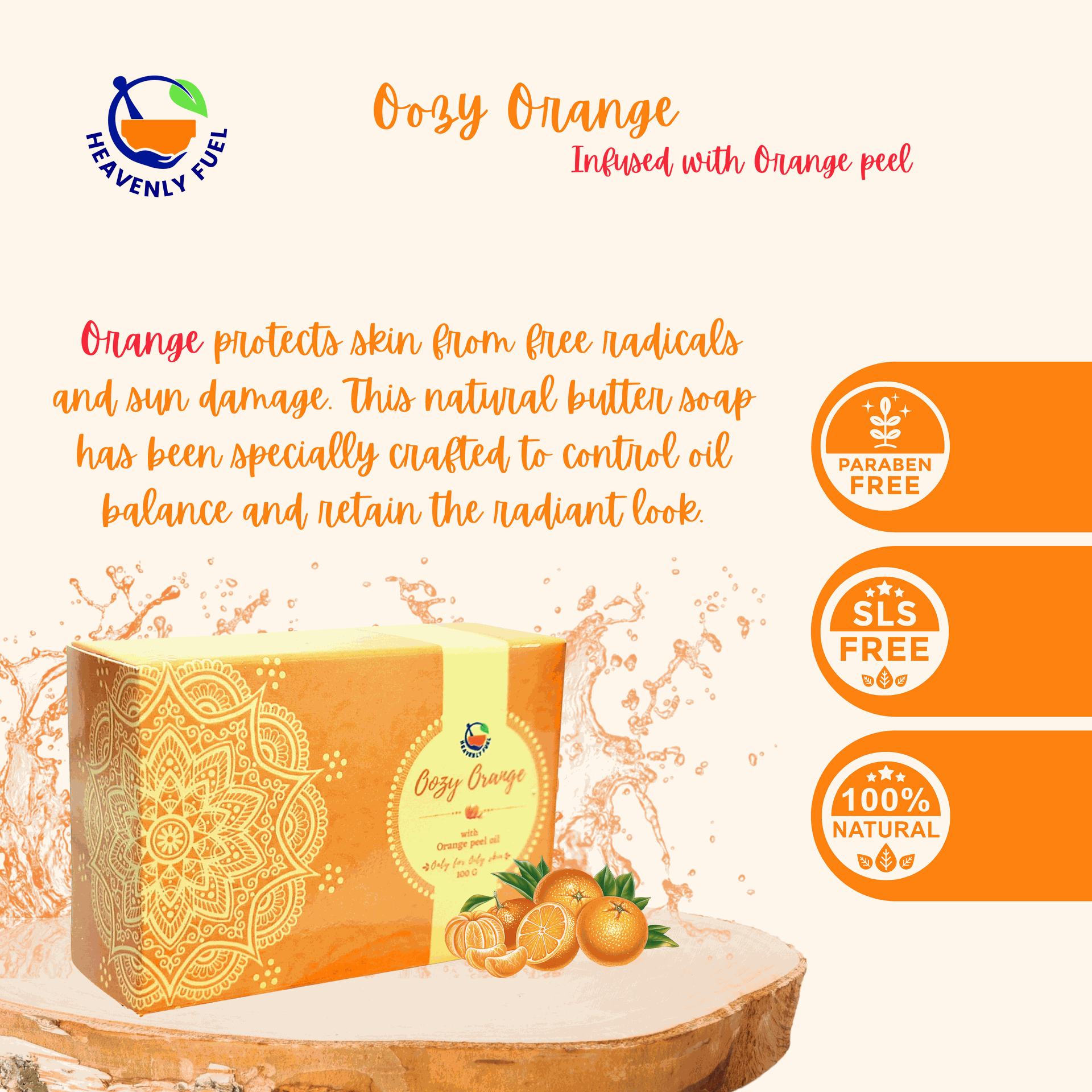 Oozy Orange |Handmade Butter Soap|100g - hfnl!fe