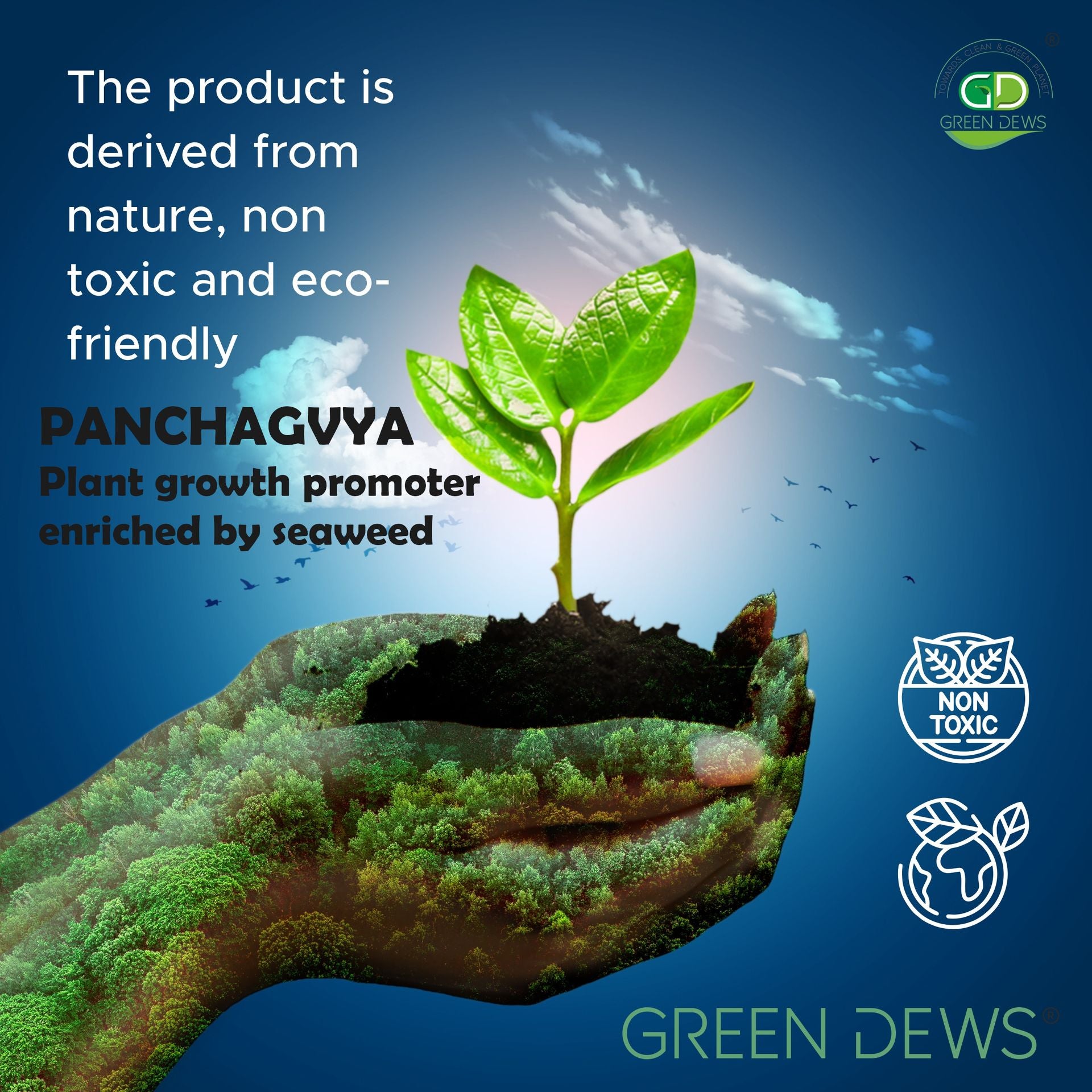Green Dews Panchagavya Organic Fertilizer Plant Growth Promoter Enriched with Seaweed for home garden - hfnl!fe
