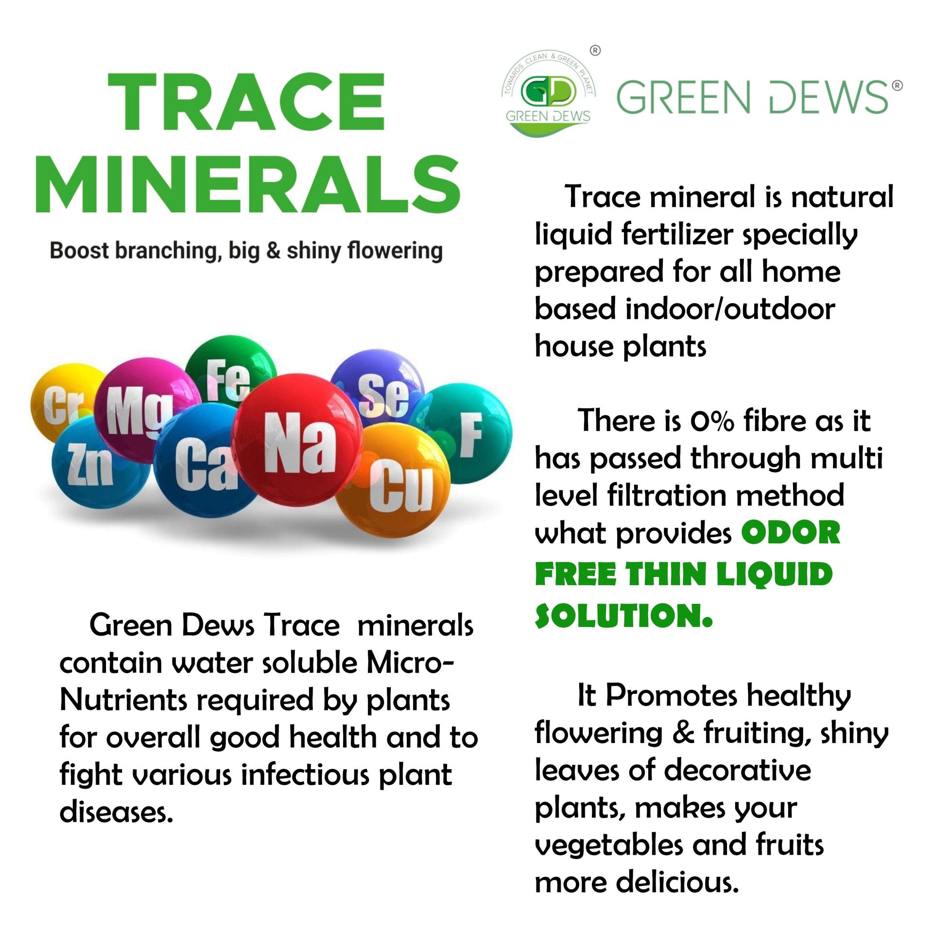 Green Dews Micro Nutrients for plants Fertilizer Liquid Organic Hygienic Odor Free diluted Trace Minerals For Home Balcony Terrace Garden - hfnl!fe